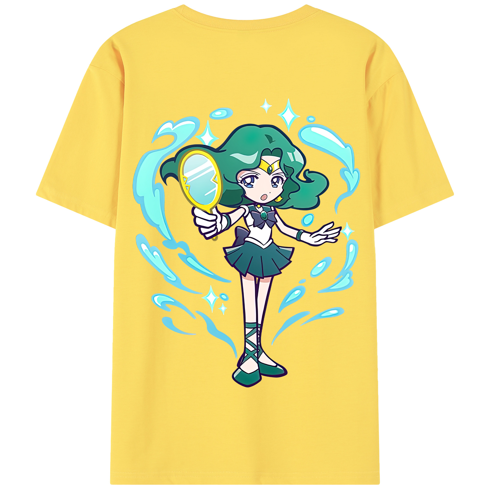 （画像用） 美少女戦士セーラームーン 海王 みちる（かいおう みちる） Sailor Moon Kaiou Michiru 綿100％半袖Tシャツ（背面プリント）