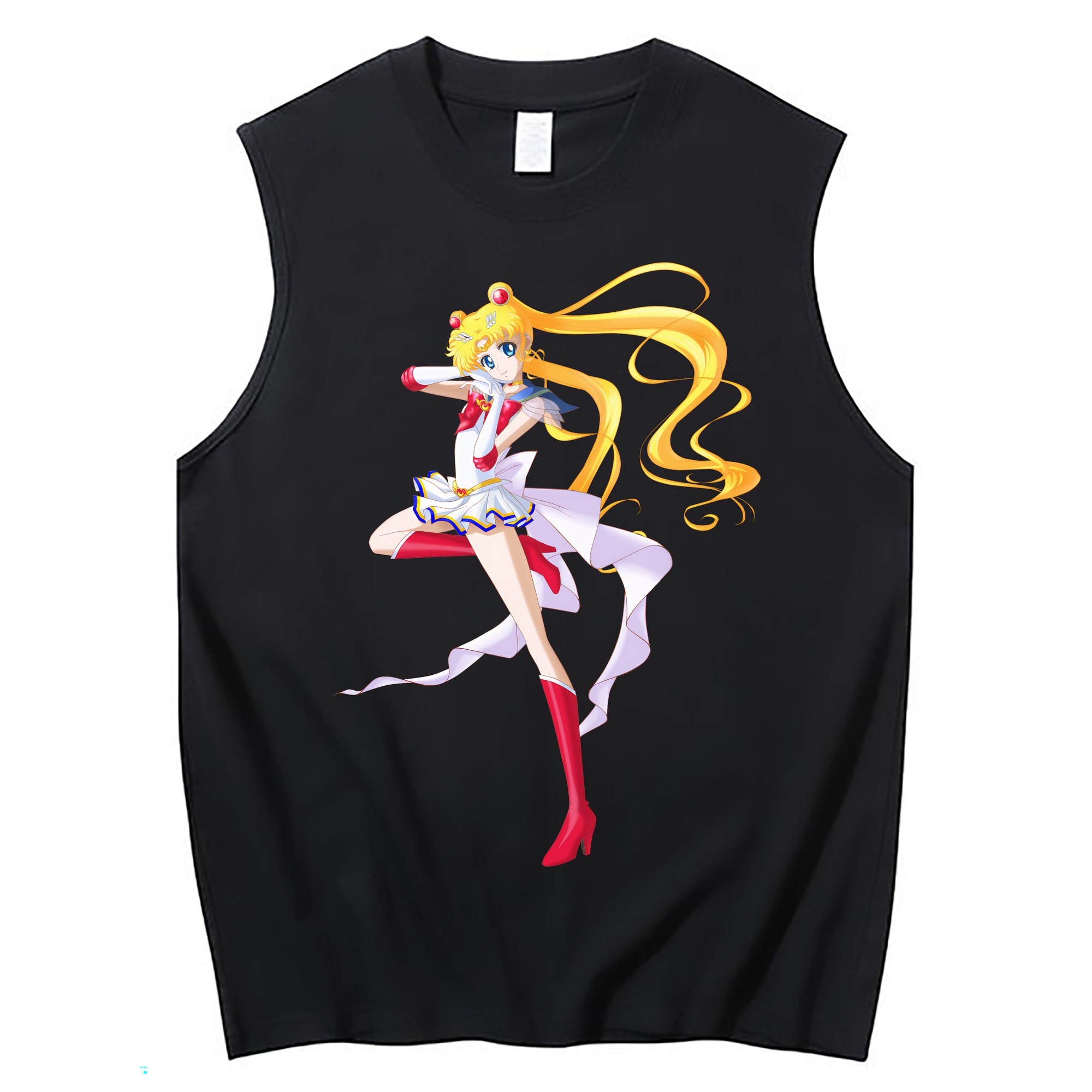 （画像用） 美少女戦士セーラームーン 月野 うさぎ つきの うさぎ Sailor Moon Tsukino Usagi コットン100％タンクトップ（フロントプリント）