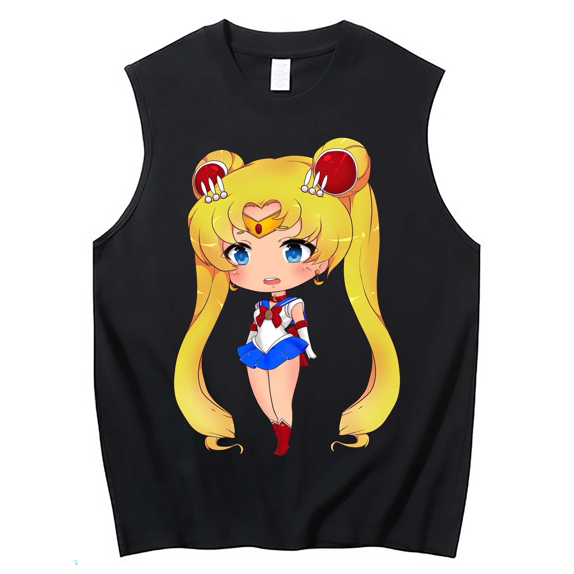 （画像用） 美少女戦士セーラームーン 月野 うさぎ つきの うさぎ Sailor Moon Tsukino Usagi コットン100％タンクトップ（フロントプリント）