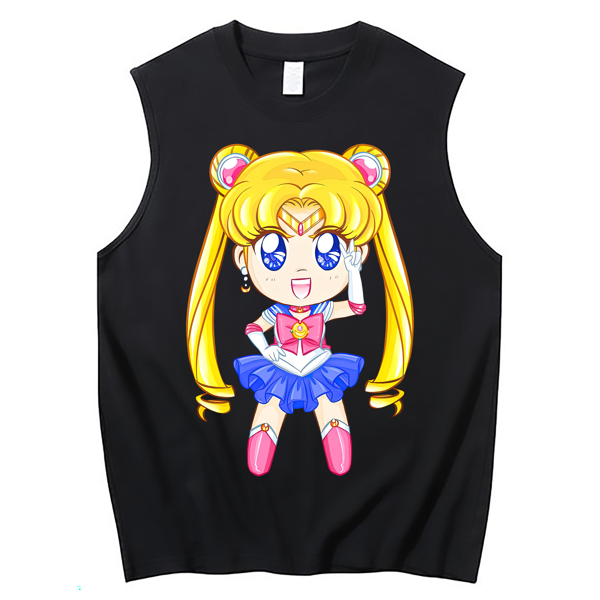 （画像用） 美少女戦士セーラームーン 月野 うさぎ つきの うさぎ Sailor Moon Tsukino Usagi コットン100％タンクトップ（フロントプリント）