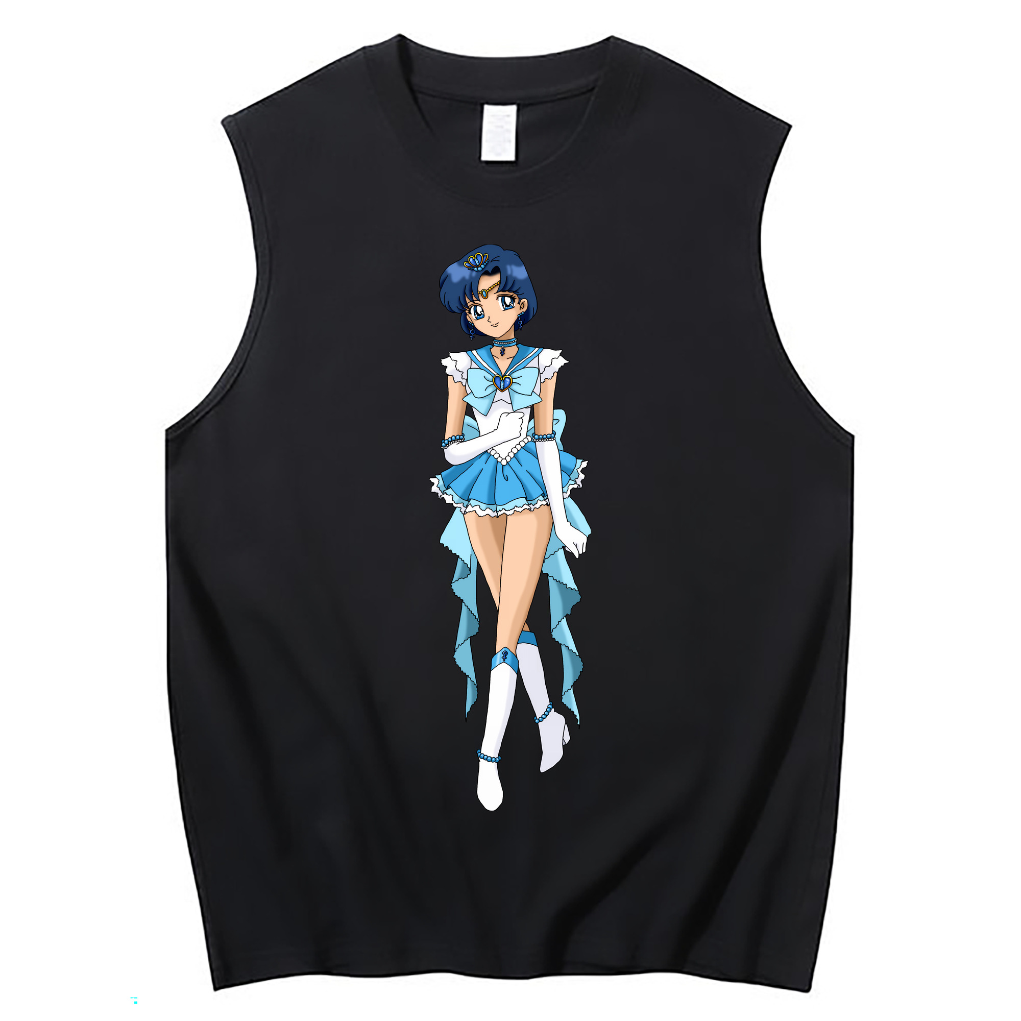 （画像用） 美少女戦士セーラームーン 水野 亜美 みずの あみ Sailor Moon Mizuno Ami コットン100％タンクトップ（フロントプリント）