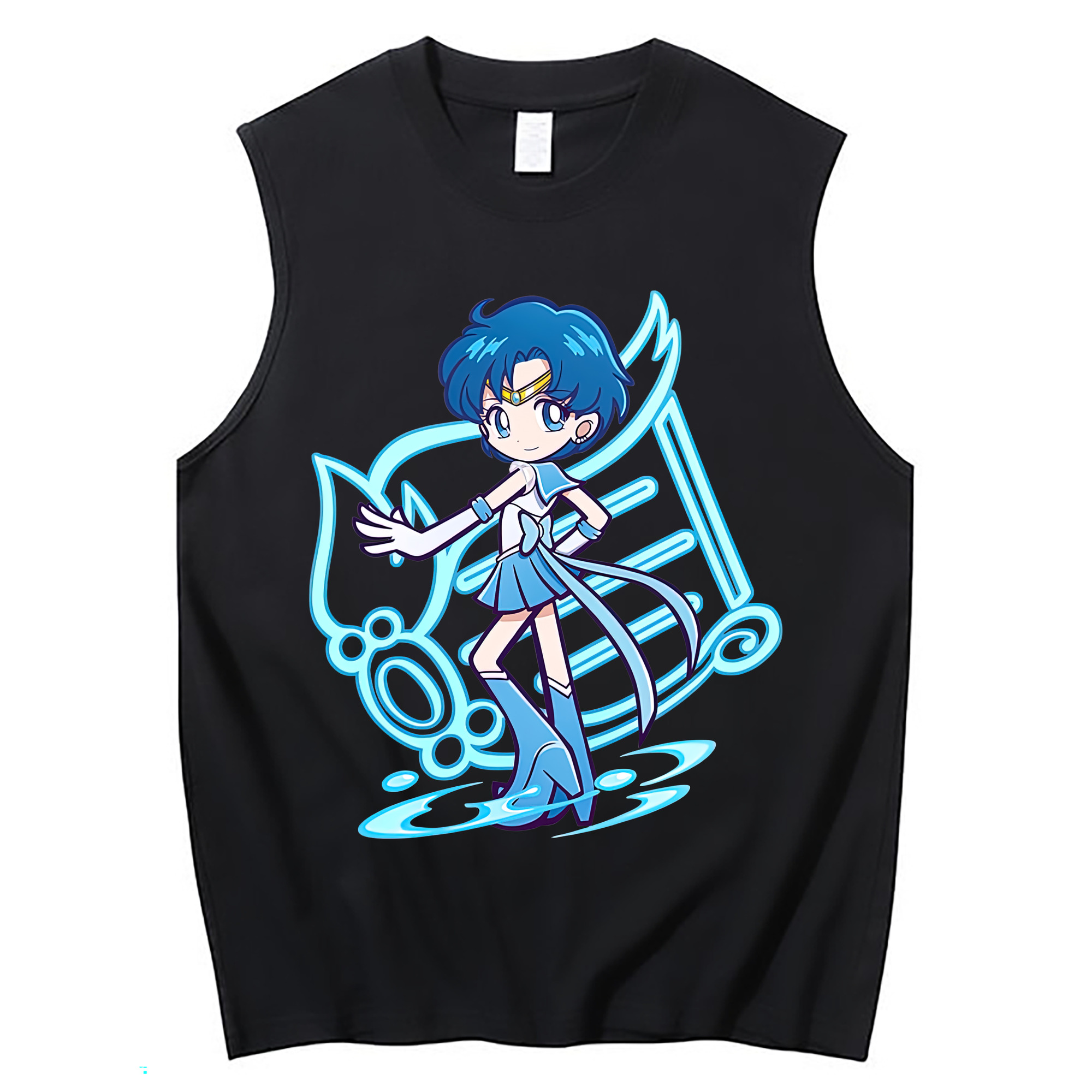 （画像用） 美少女戦士セーラームーン 水野 亜美 みずの あみ Sailor Moon Mizuno Ami コットン100％タンクトップ（フロントプリント）