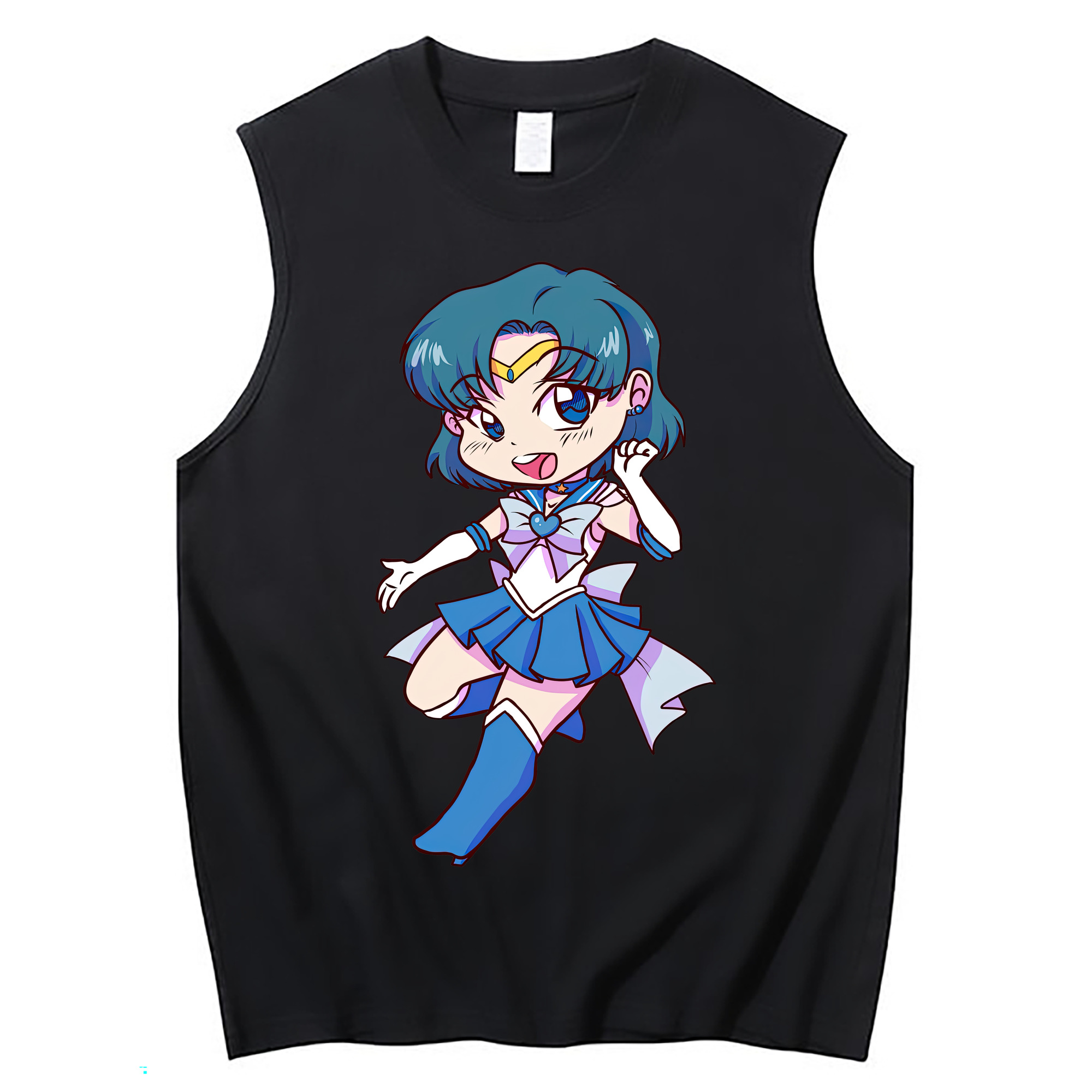 （画像用） 美少女戦士セーラームーン 水野 亜美 みずの あみ Sailor Moon Mizuno Ami コットン100％タンクトップ（フロントプリント）