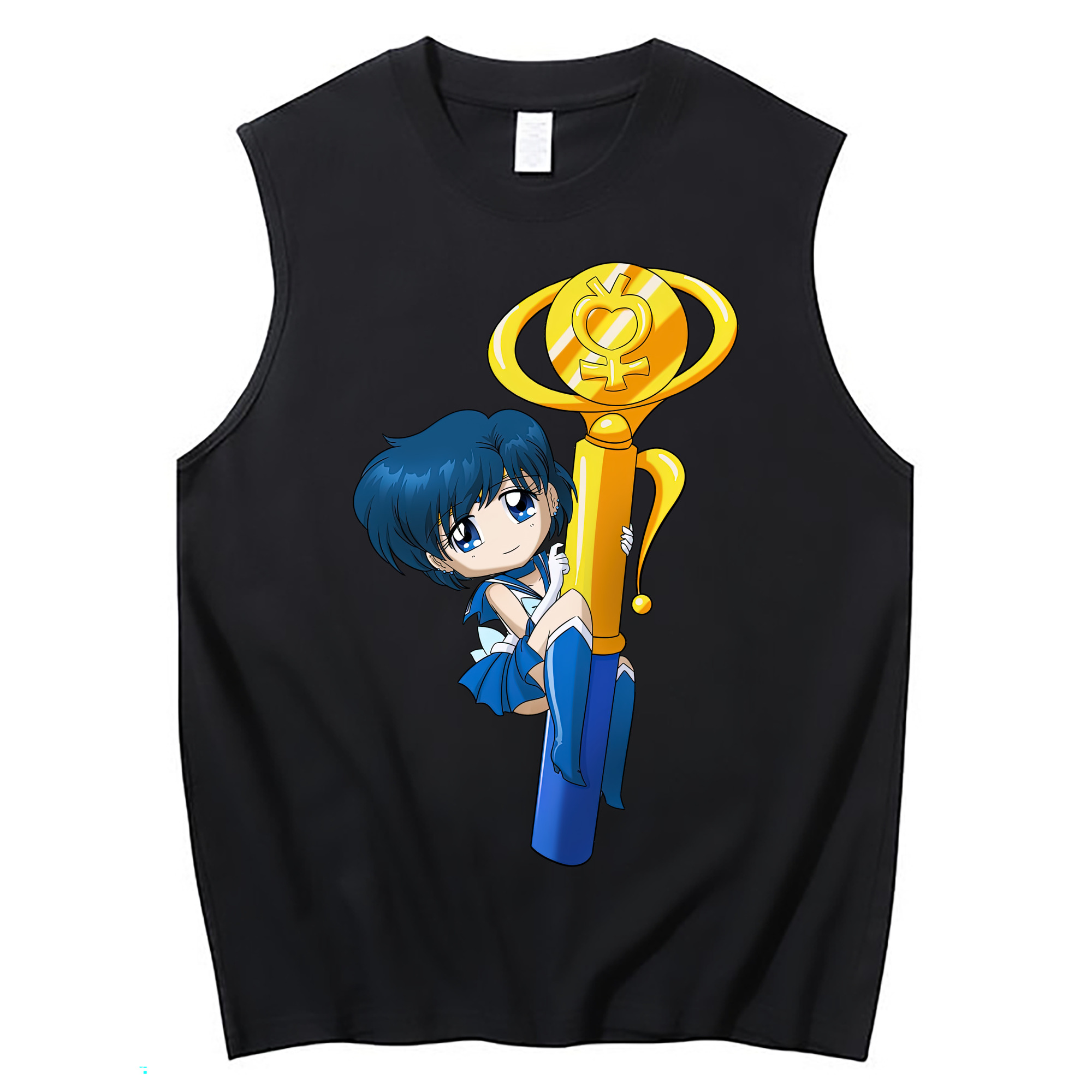 （画像用） 美少女戦士セーラームーン 水野 亜美 みずの あみ Sailor Moon Mizuno Ami コットン100％タンクトップ（フロントプリント）