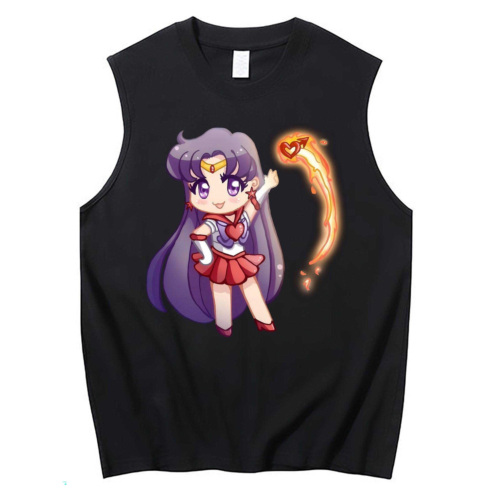 （画像用） 美少女戦士セーラームーン 火野レイ ひの レイ Sailor Moon Hino Rei （セーラーマーズ,Sailor Mars） コットン100％タンクトップ（フロントプリント）