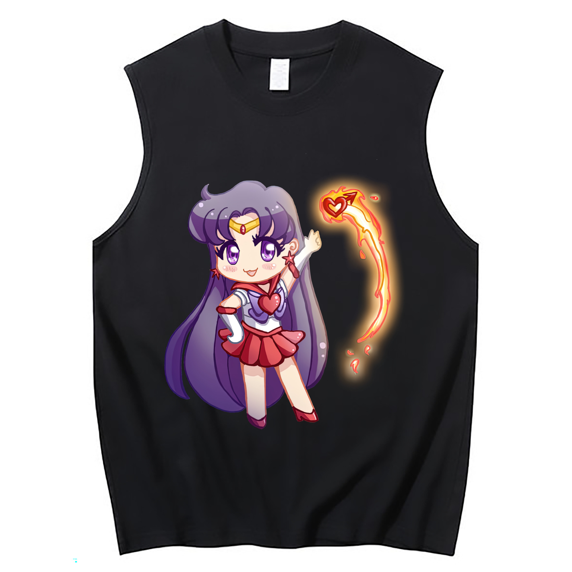 （画像用） 美少女戦士セーラームーン 火野レイ ひの レイ Sailor Moon Hino Rei （セーラーマーズ,Sailor Mars） コットン100％タンクトップ（フロントプリント）