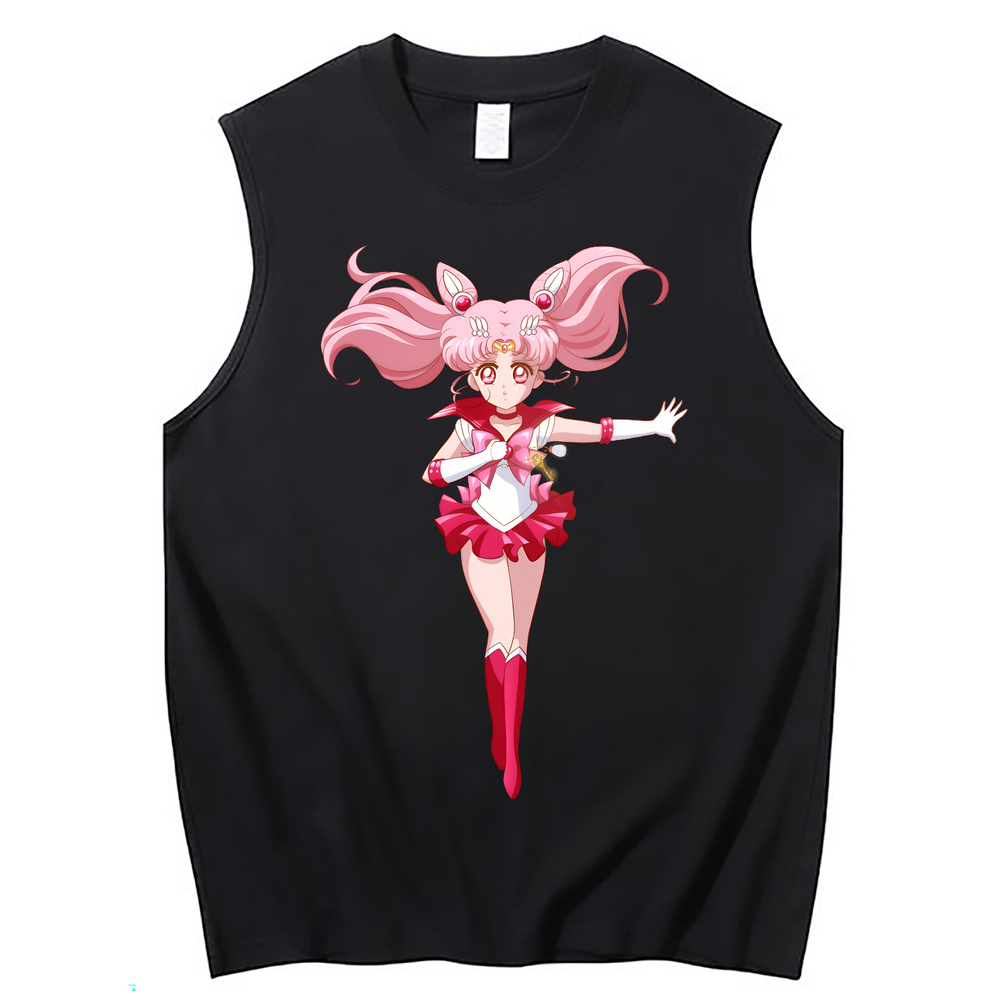 （画像用） 美少女戦士セーラームーン ちびうさ Sailor Moon Chibiusa Tsukino Usagi Small Lady Serenity コットン100％タンクトップ（フロントプリント）