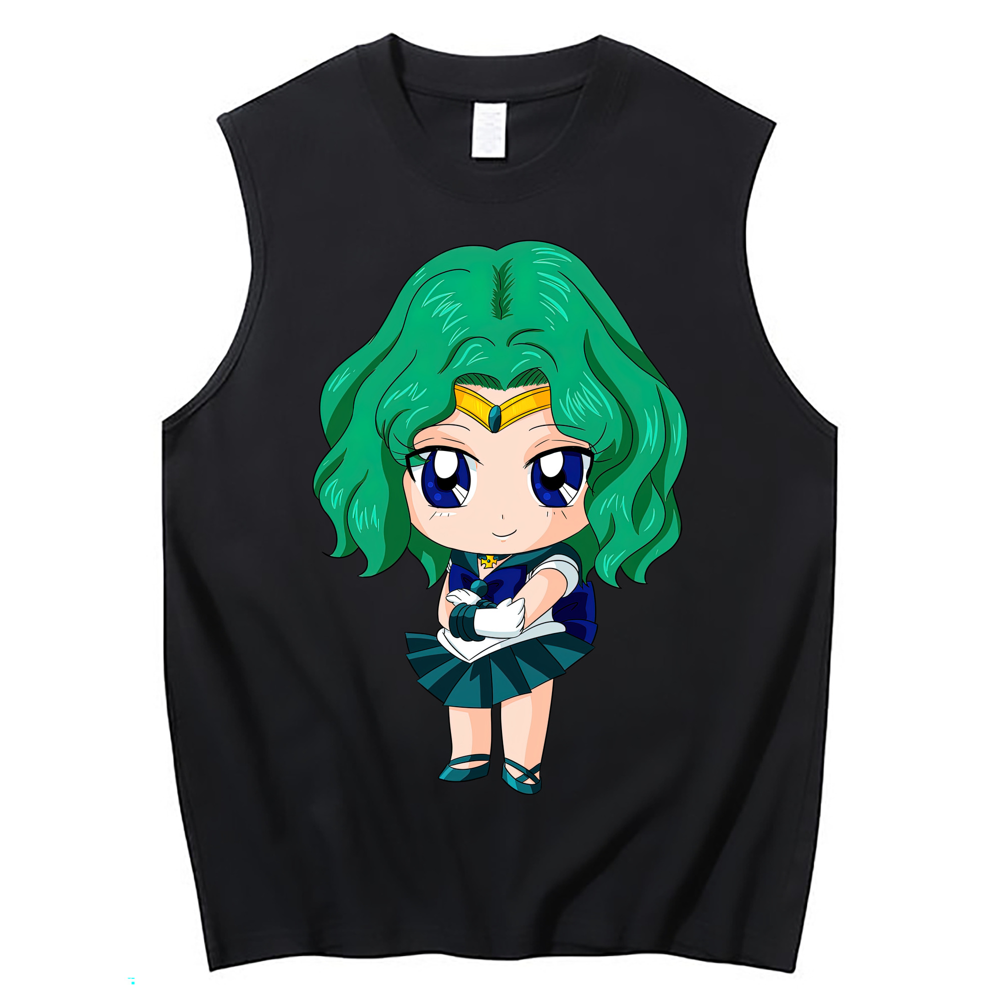（画像用） 美少女戦士セーラームーン 海王 みちる（かいおう みちる） Sailor Moon Kaiou Michiru コットン100％タンクトップ（フロントプリント）
