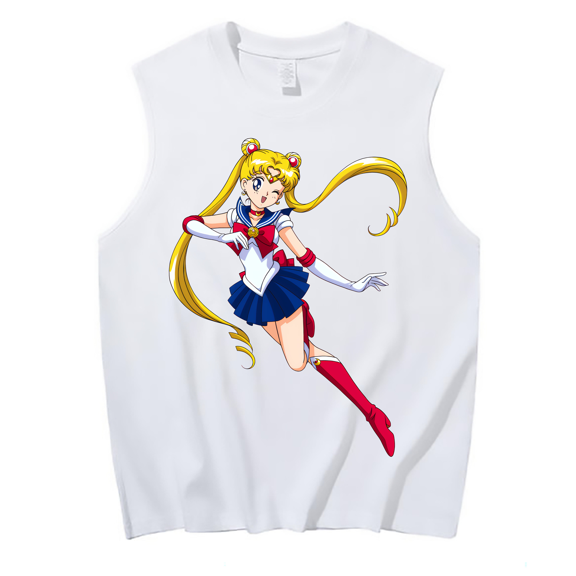 （画像用） 美少女戦士セーラームーン 月野 うさぎ つきの うさぎ Sailor Moon Tsukino Usagi コットン100％タンクトップ（フロントプリント）