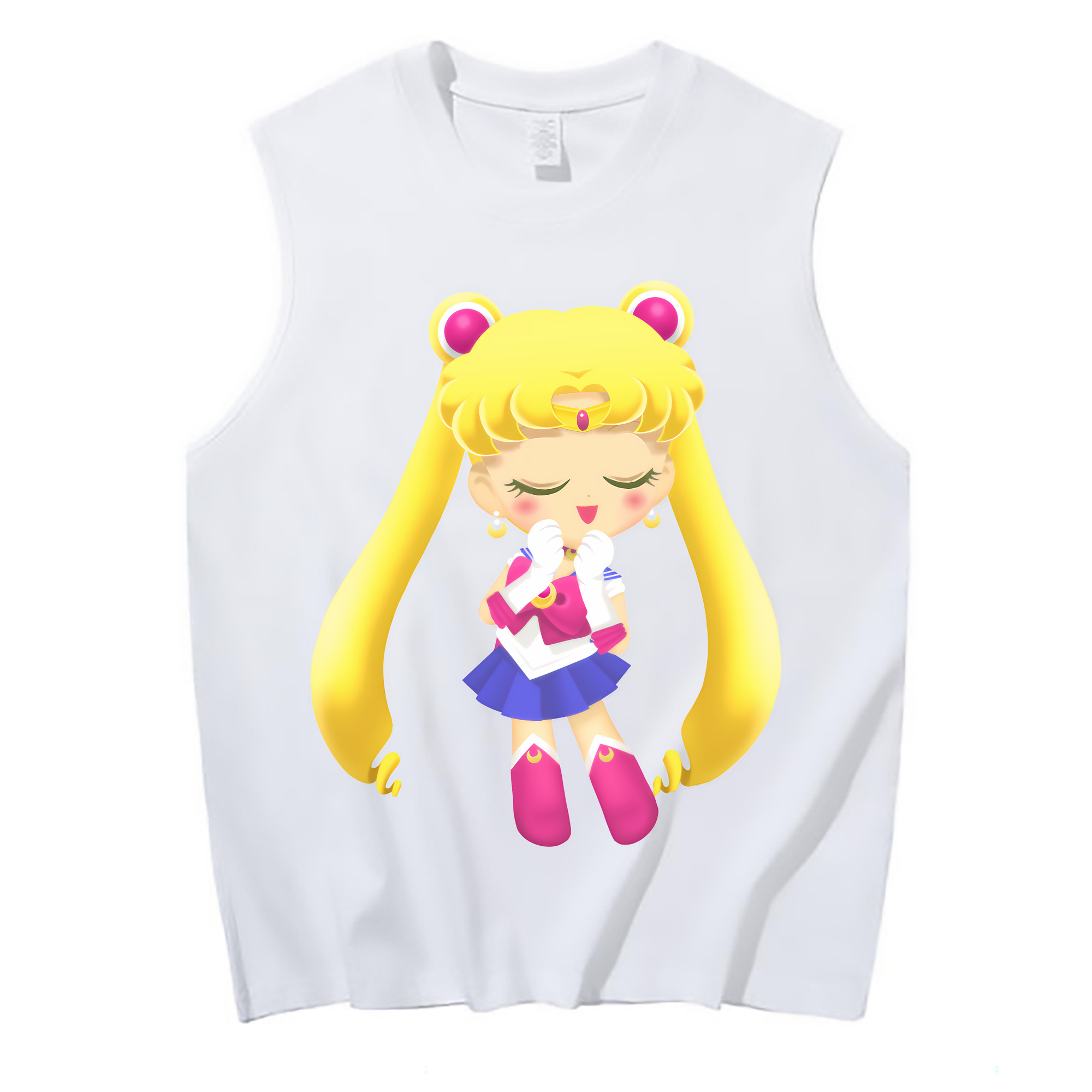 （画像用） 美少女戦士セーラームーン 月野 うさぎ つきの うさぎ Sailor Moon Tsukino Usagi コットン100％タンクトップ（フロントプリント）