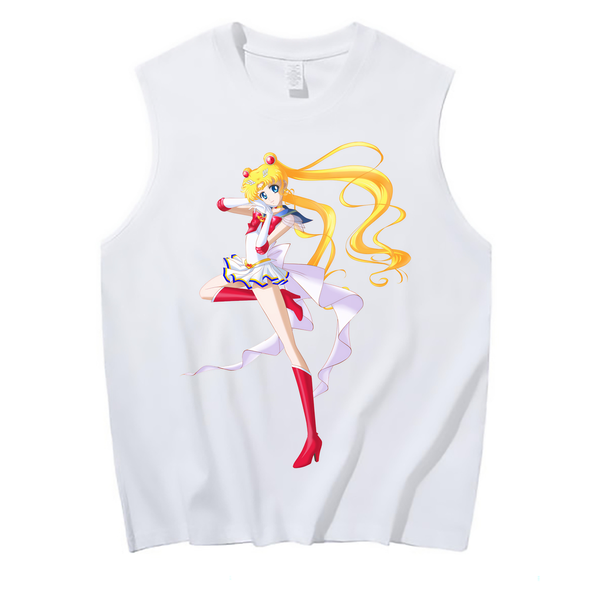 （画像用） 美少女戦士セーラームーン 月野 うさぎ つきの うさぎ Sailor Moon Tsukino Usagi コットン100％タンクトップ（フロントプリント）