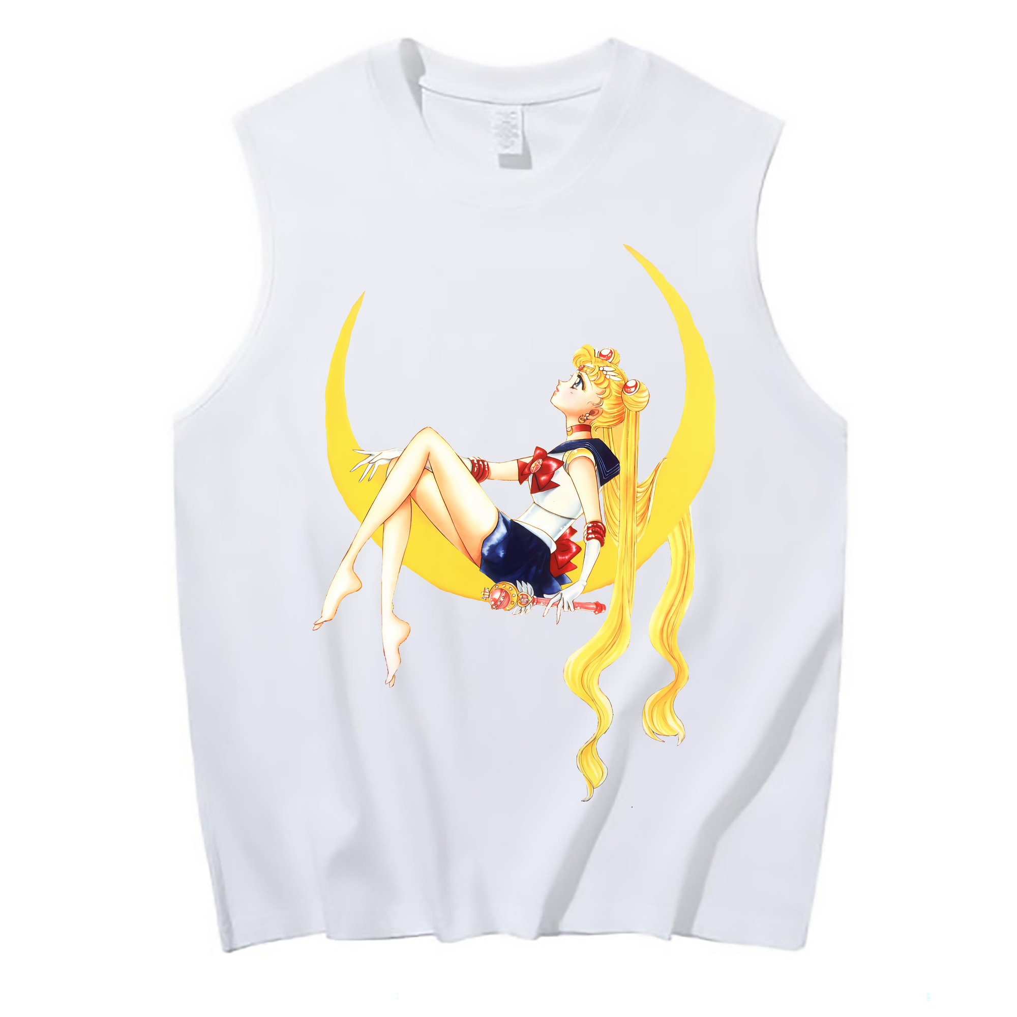 （画像用） 美少女戦士セーラームーン 月野 うさぎ つきの うさぎ Sailor Moon Tsukino Usagi コットン100％タンクトップ（フロントプリント）