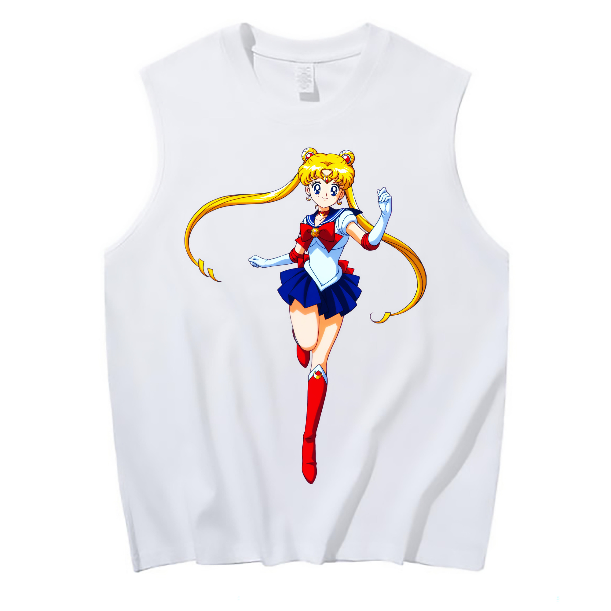 （画像用） 美少女戦士セーラームーン 月野 うさぎ つきの うさぎ Sailor Moon Tsukino Usagi コットン100％タンクトップ（フロントプリント）