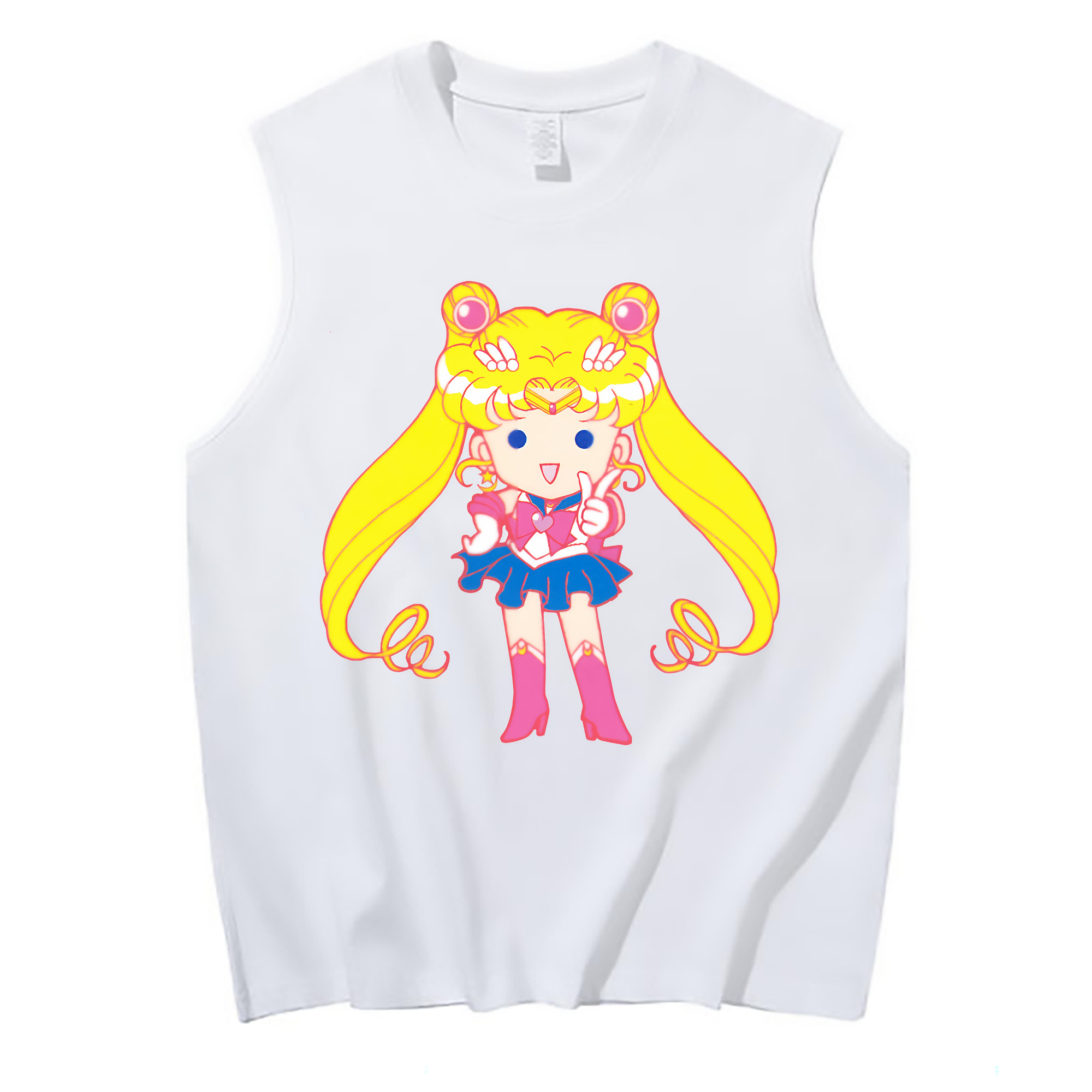 （画像用） 美少女戦士セーラームーン 月野 うさぎ つきの うさぎ Sailor Moon Tsukino Usagi コットン100％タンクトップ（フロントプリント）