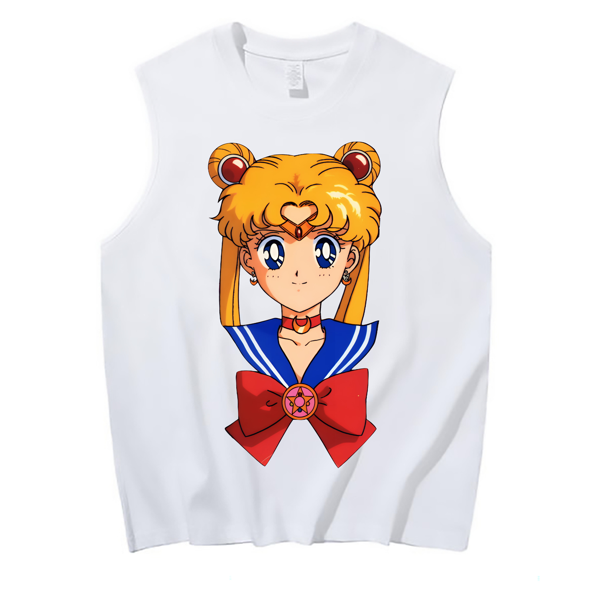 （画像用） 美少女戦士セーラームーン 月野 うさぎ つきの うさぎ Sailor Moon Tsukino Usagi コットン100％タンクトップ（フロントプリント）