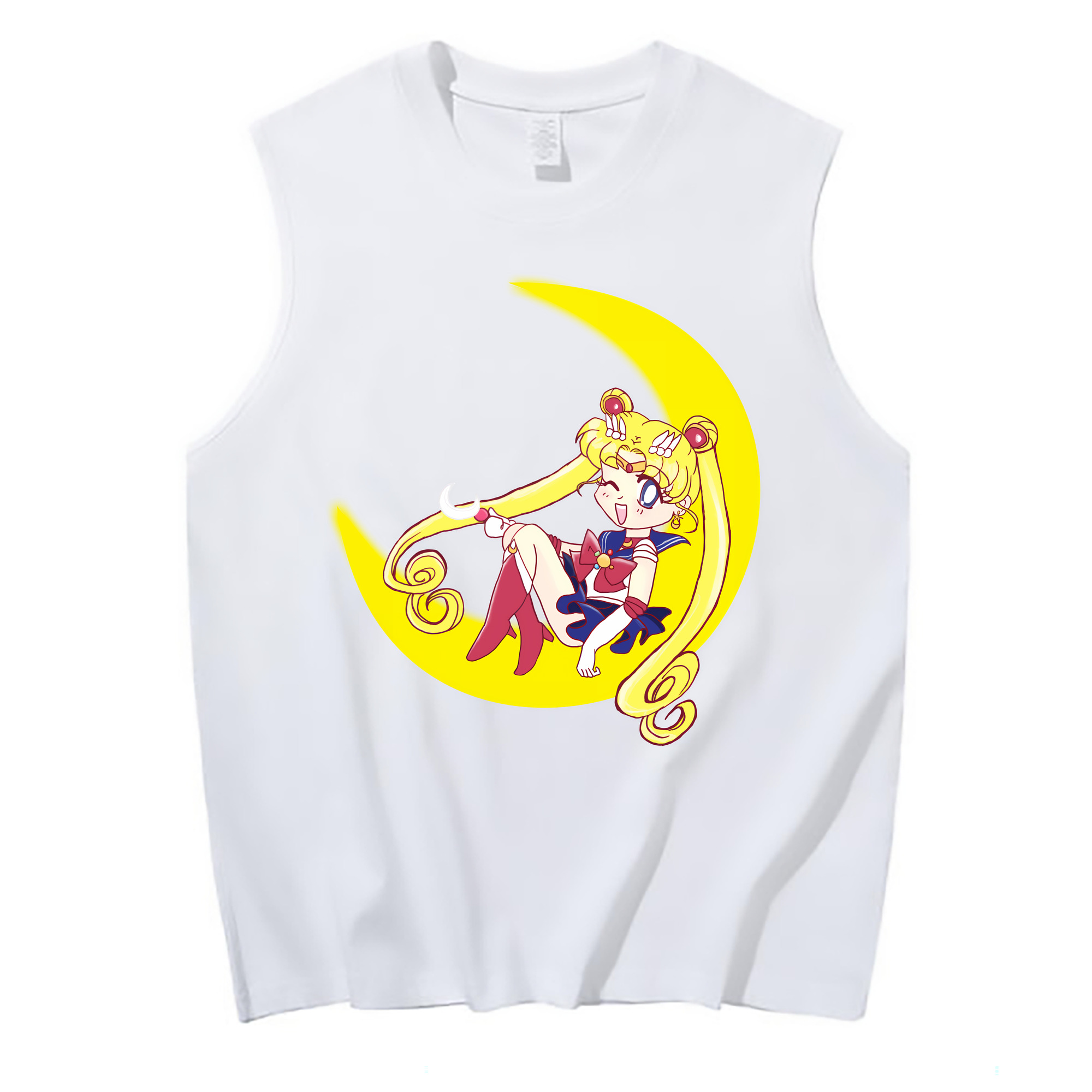 （画像用） 美少女戦士セーラームーン 月野 うさぎ つきの うさぎ Sailor Moon Tsukino Usagi コットン100％タンクトップ（フロントプリント）