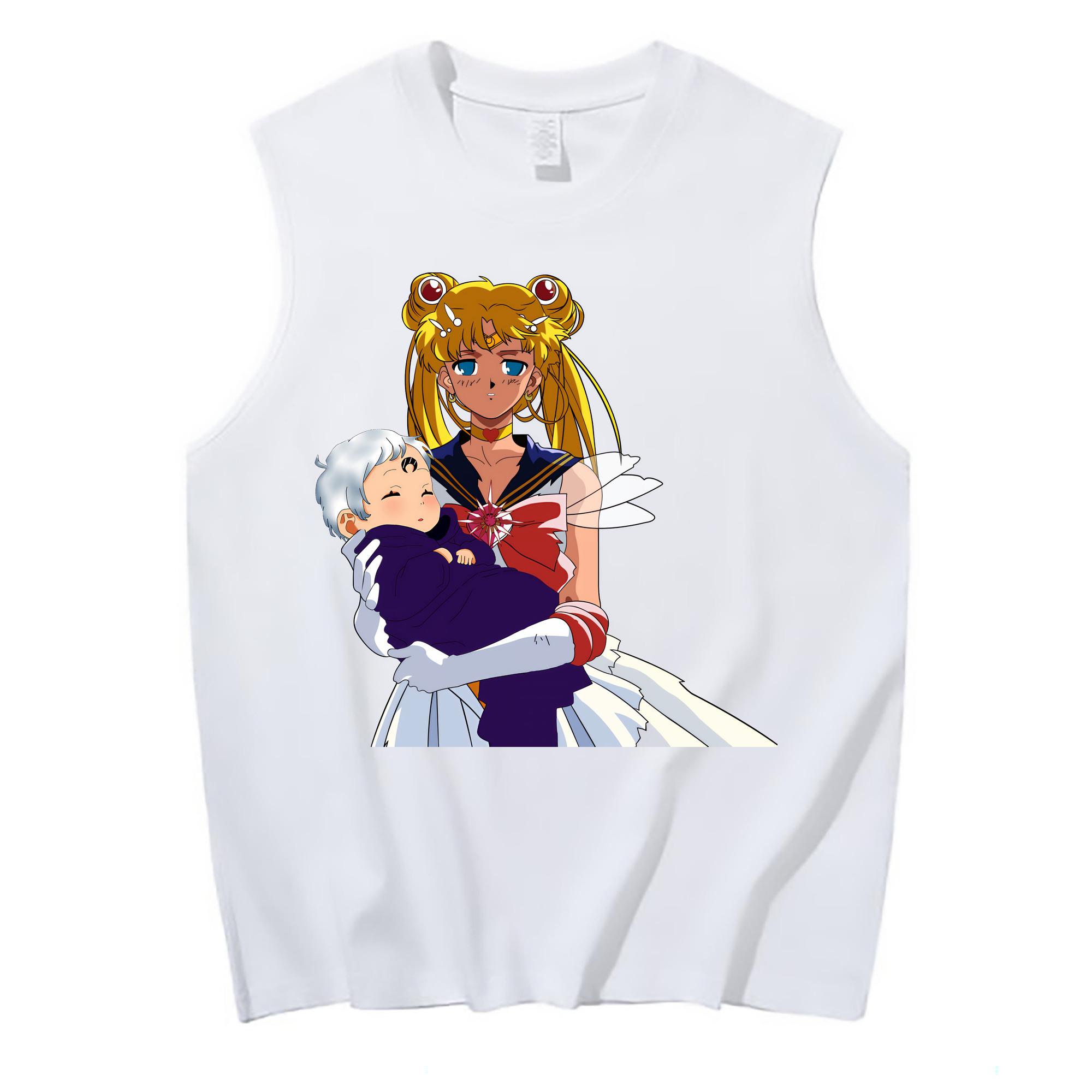 （画像用） 美少女戦士セーラームーン 月野 うさぎ つきの うさぎ Sailor Moon Tsukino Usagi コットン100％タンクトップ（フロントプリント）