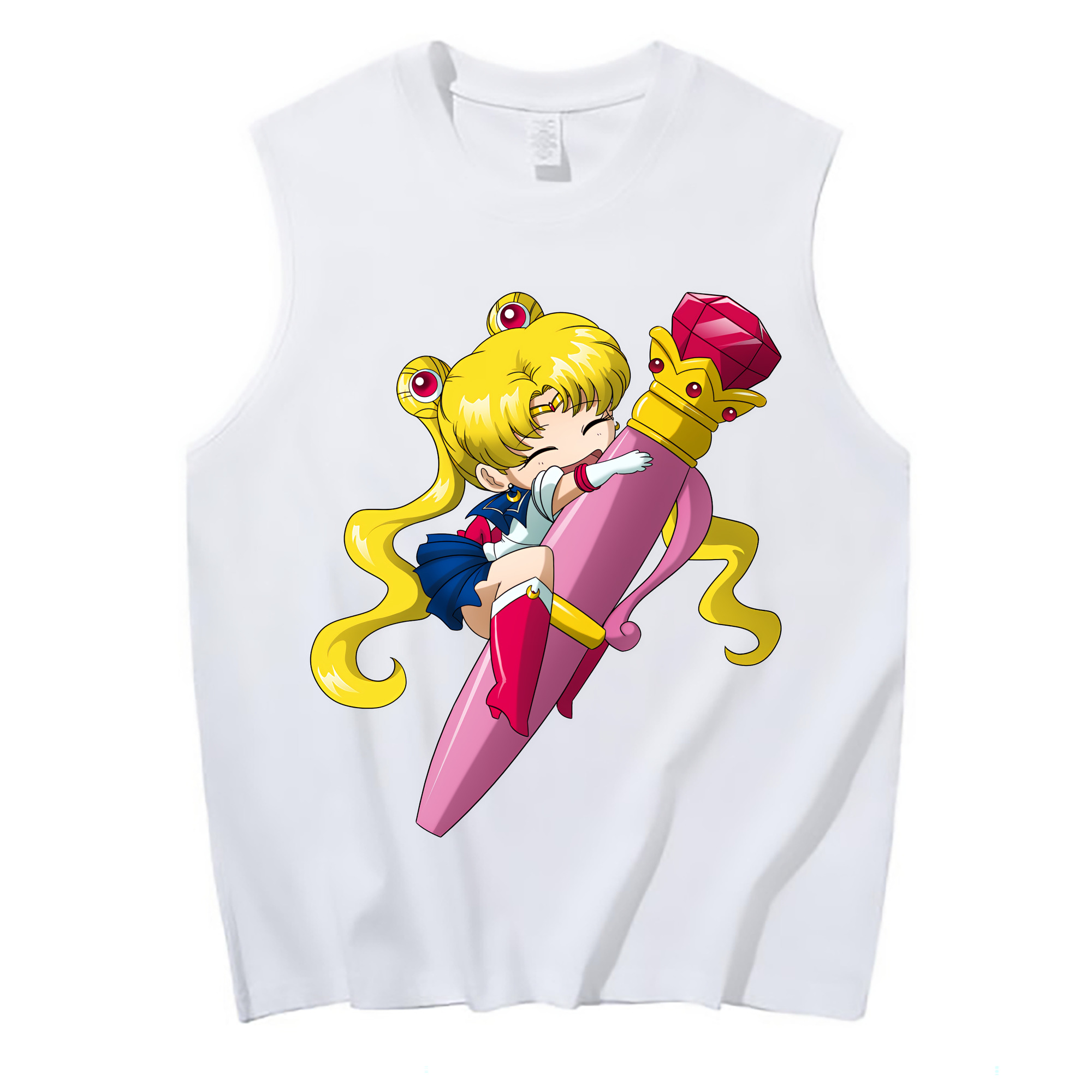 （画像用） 美少女戦士セーラームーン 月野 うさぎ つきの うさぎ Sailor Moon Tsukino Usagi コットン100％タンクトップ（フロントプリント）