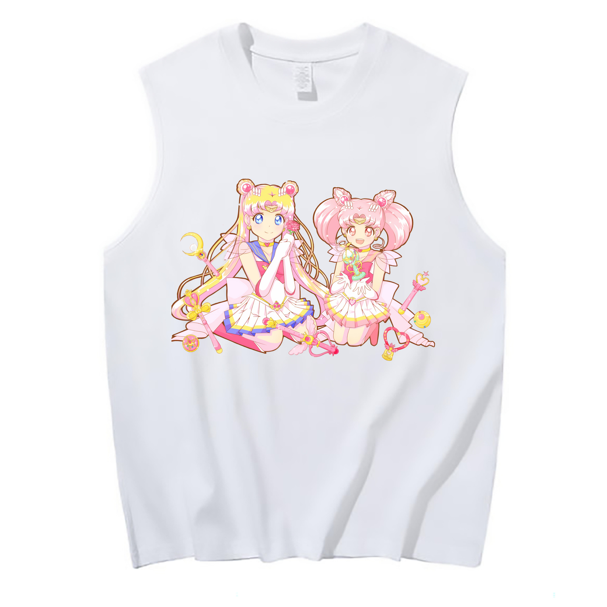 （画像用） 美少女戦士セーラームーン 月野 うさぎ つきの うさぎ Sailor Moon Tsukino Usagi コットン100％タンクトップ（フロントプリント）