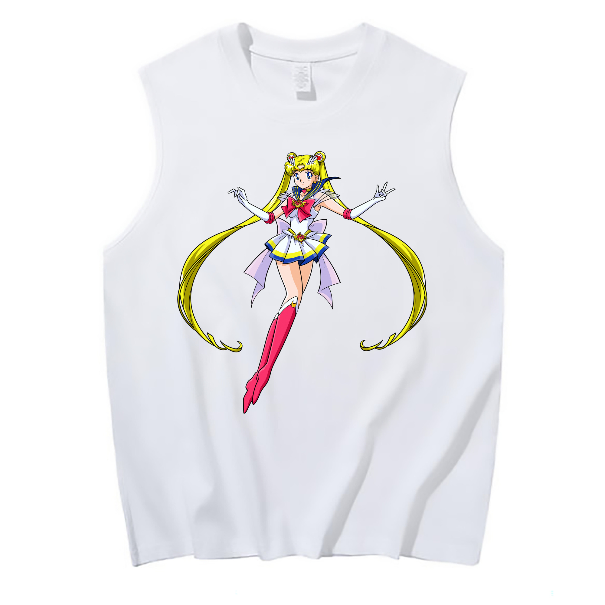 （画像用） 美少女戦士セーラームーン 月野 うさぎ つきの うさぎ Sailor Moon Tsukino Usagi コットン100％タンクトップ（フロントプリント）