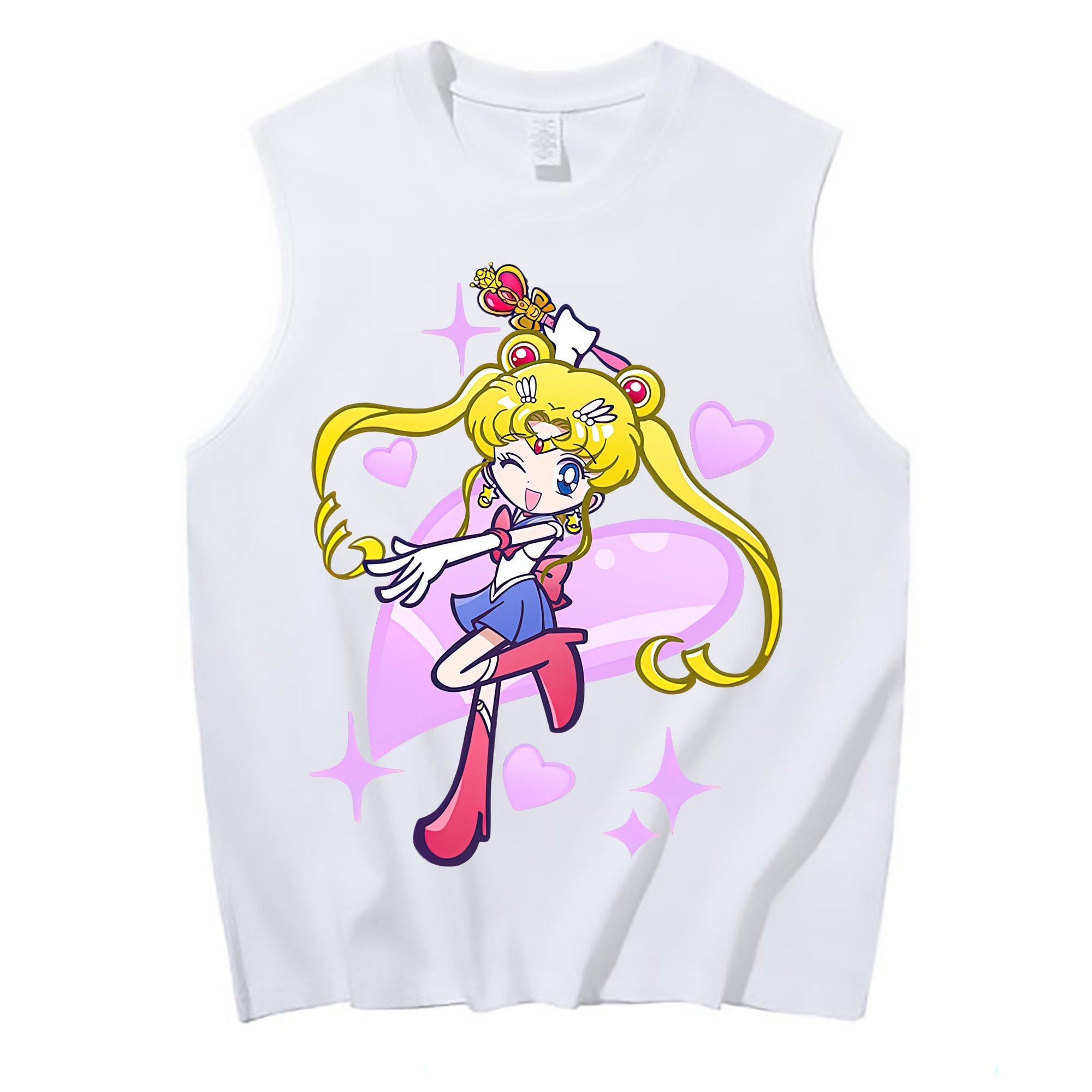 （画像用） 美少女戦士セーラームーン 月野 うさぎ つきの うさぎ Sailor Moon Tsukino Usagi コットン100％タンクトップ（フロントプリント）