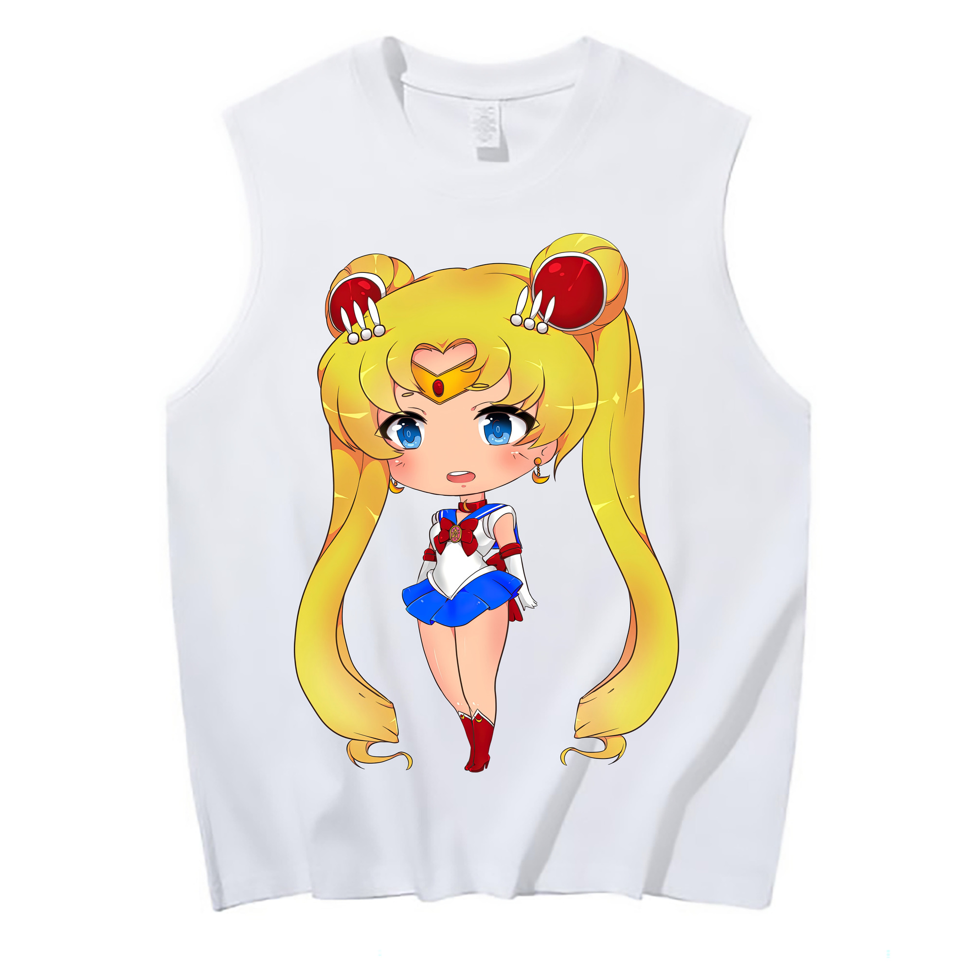 （画像用） 美少女戦士セーラームーン 月野 うさぎ つきの うさぎ Sailor Moon Tsukino Usagi コットン100％タンクトップ（フロントプリント）