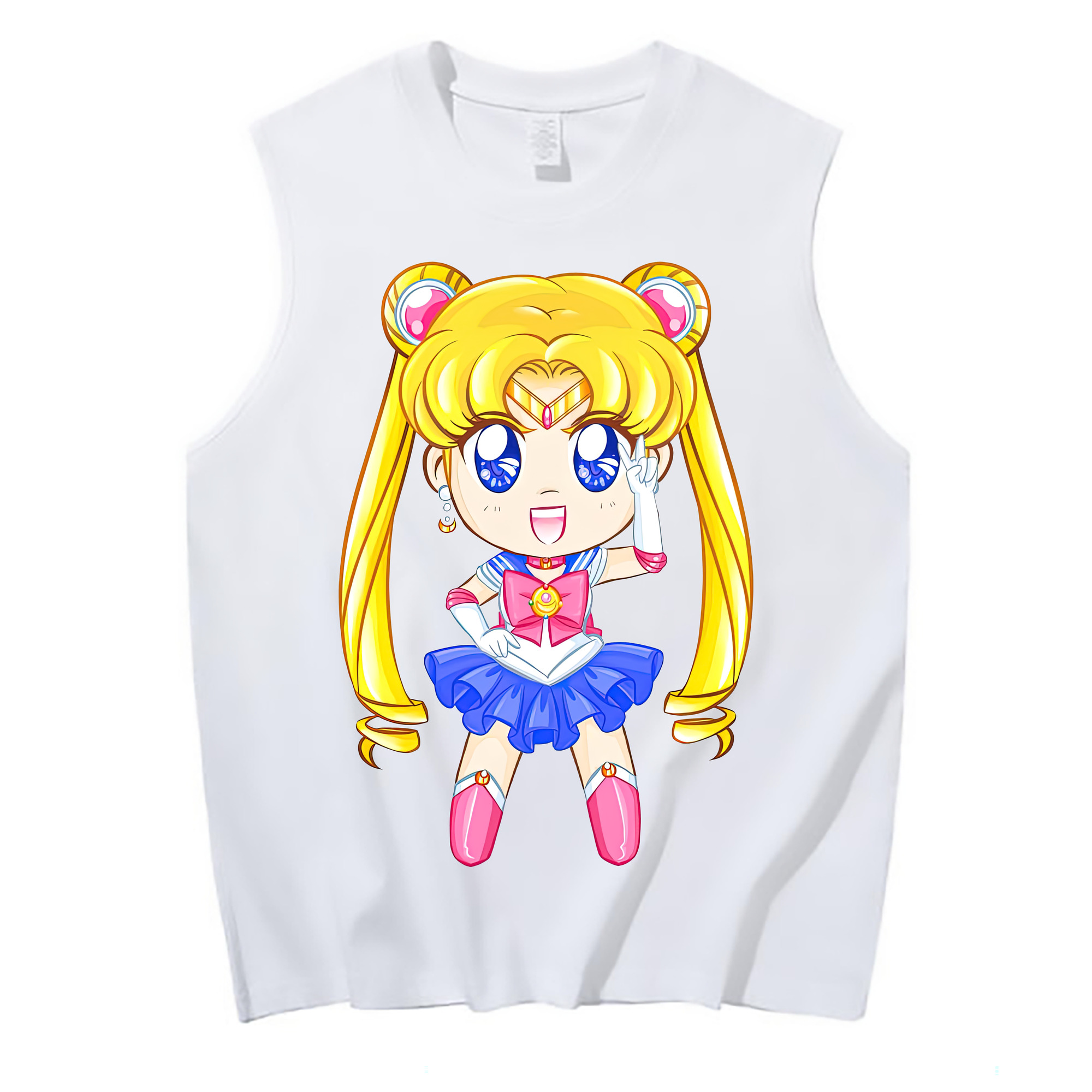 （画像用） 美少女戦士セーラームーン 月野 うさぎ つきの うさぎ Sailor Moon Tsukino Usagi コットン100％タンクトップ（フロントプリント）
