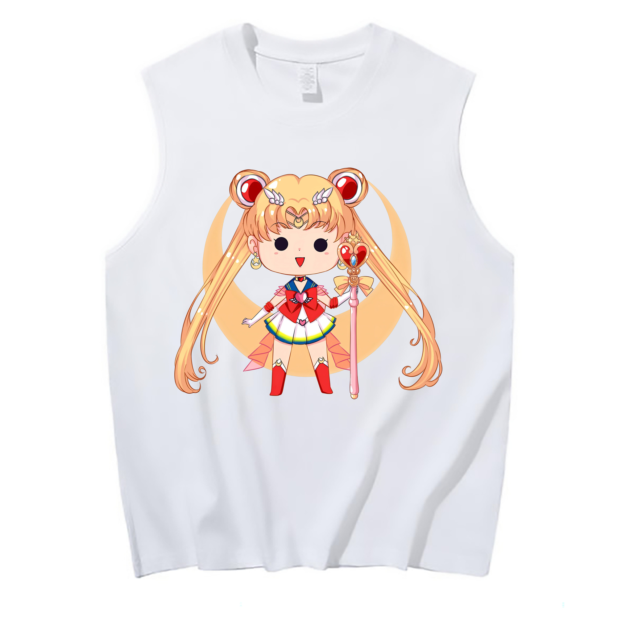 （画像用） 美少女戦士セーラームーン 月野 うさぎ つきの うさぎ Sailor Moon Tsukino Usagi コットン100％タンクトップ（フロントプリント）