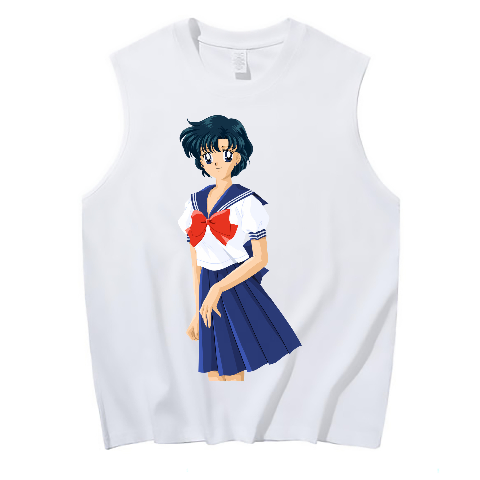 （画像用） 美少女戦士セーラームーン 水野 亜美 みずの あみ Sailor Moon Mizuno Ami コットン100％タンクトップ（フロントプリント）