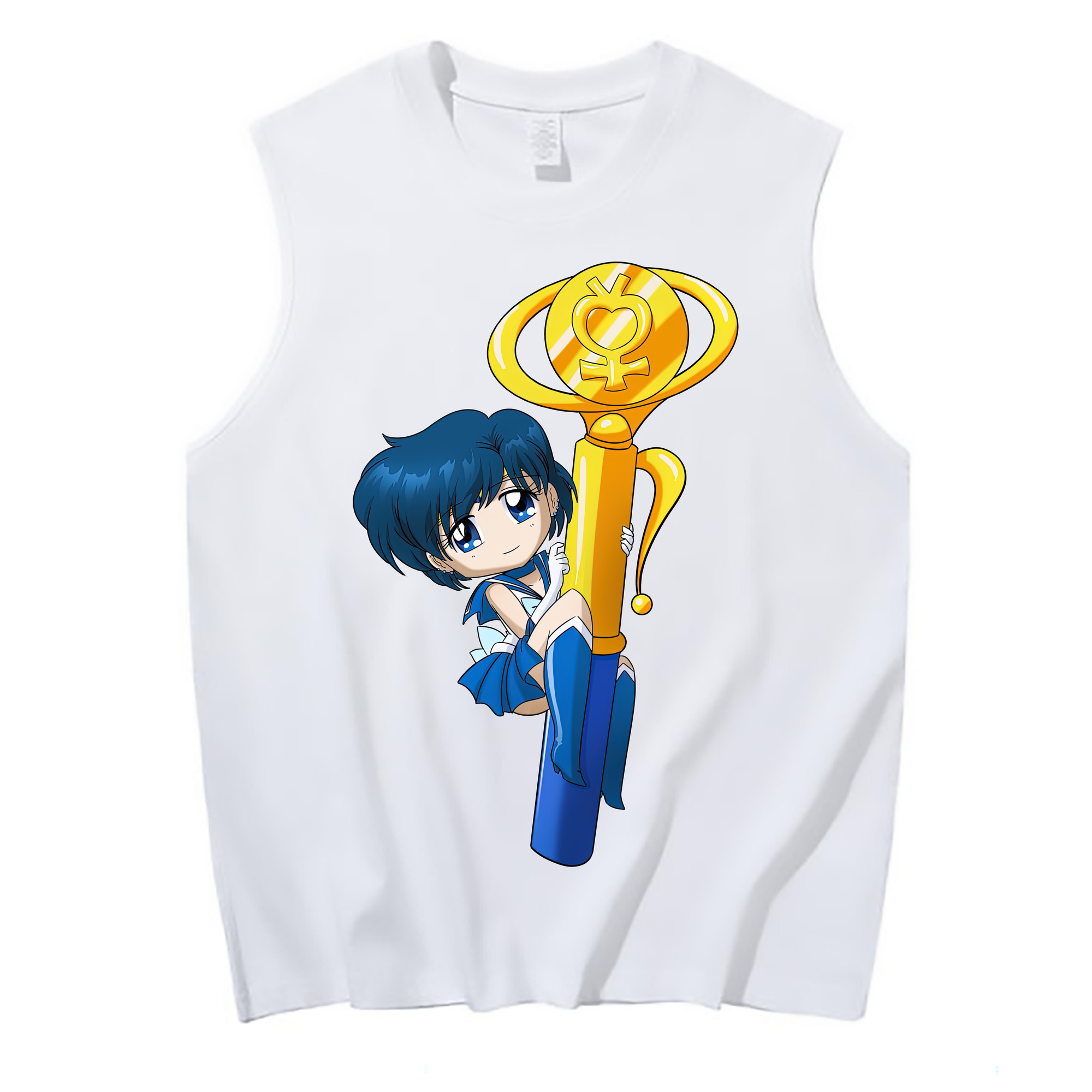 （画像用） 美少女戦士セーラームーン 水野 亜美 みずの あみ Sailor Moon Mizuno Ami コットン100％タンクトップ（フロントプリント）