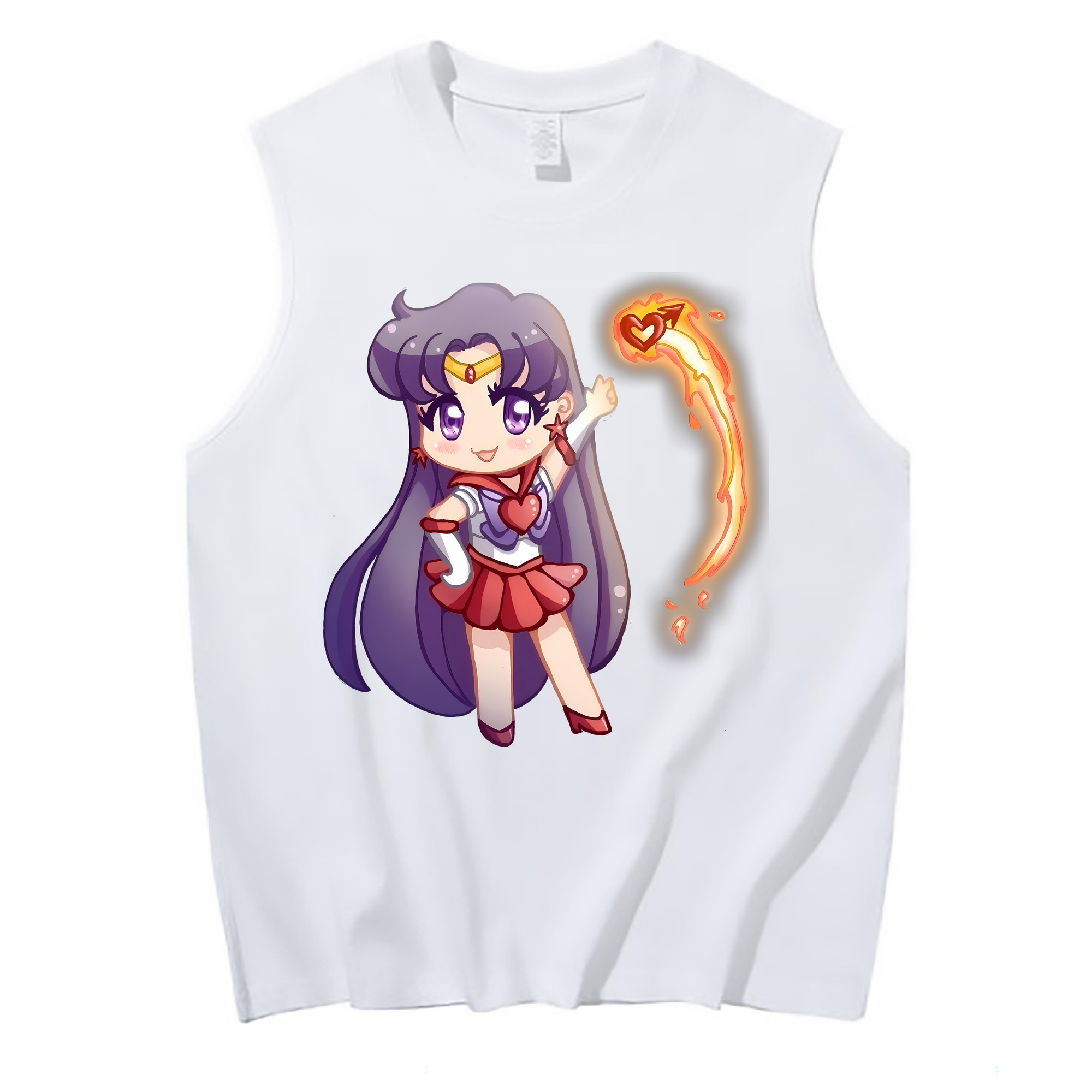（画像用） 美少女戦士セーラームーン 火野レイ ひの レイ Sailor Moon Hino Rei （セーラーマーズ,Sailor Mars） コットン100％タンクトップ（フロントプリント）