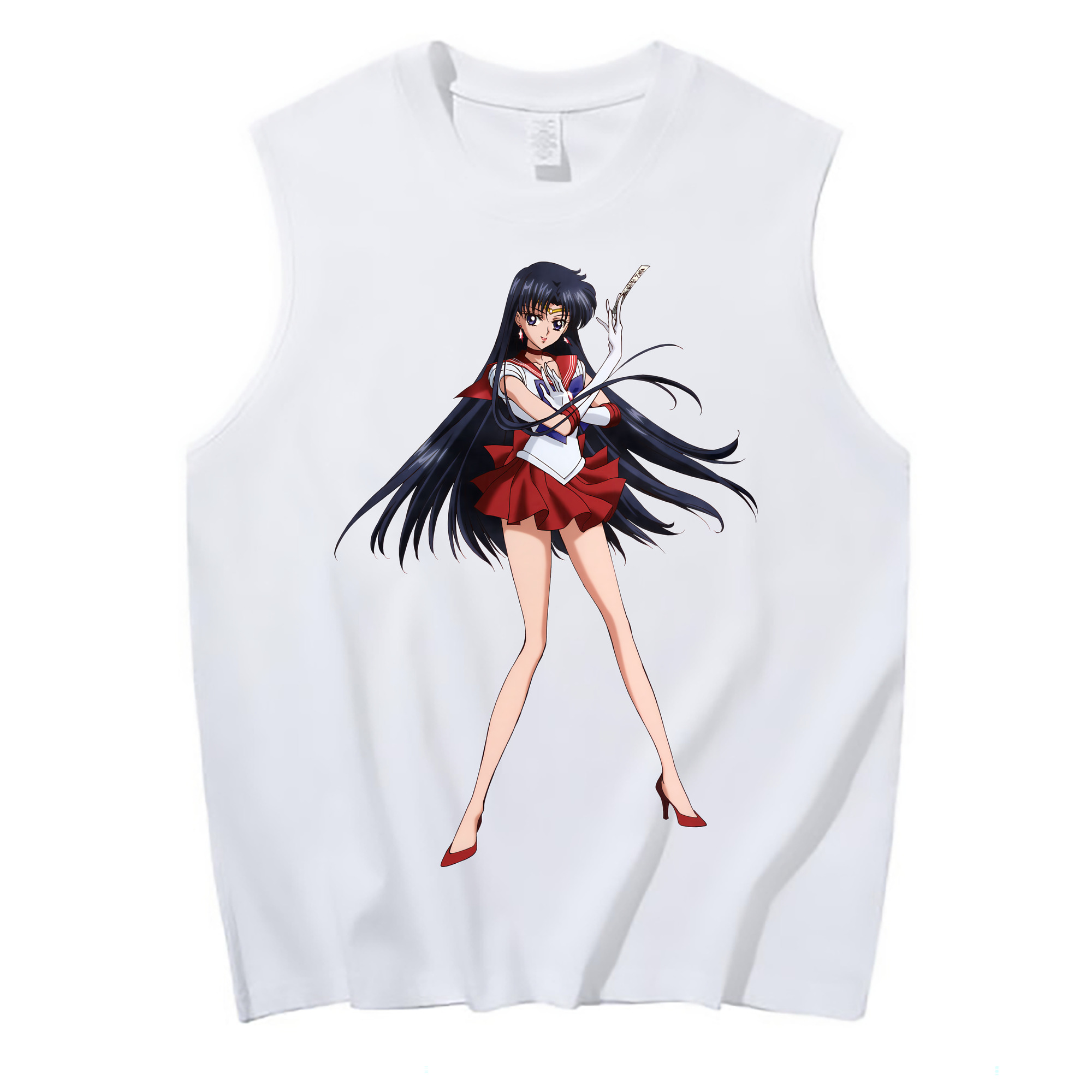 （画像用） 美少女戦士セーラームーン 火野レイ ひの レイ Sailor Moon Hino Rei （セーラーマーズ,Sailor Mars） コットン100％タンクトップ（フロントプリント）