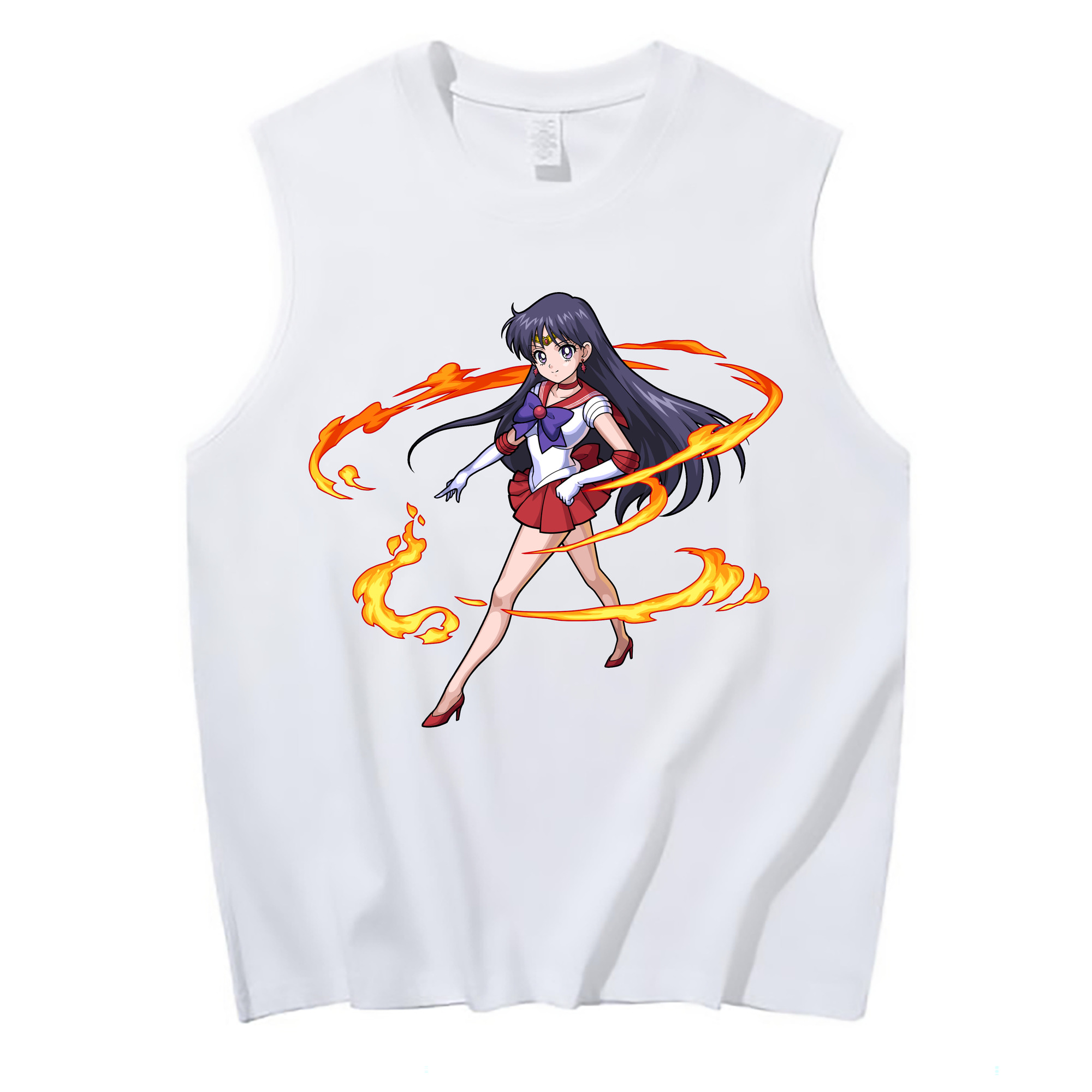 （画像用） 美少女戦士セーラームーン 火野レイ ひの レイ Sailor Moon Hino Rei （セーラーマーズ,Sailor Mars） コットン100％タンクトップ（フロントプリント）