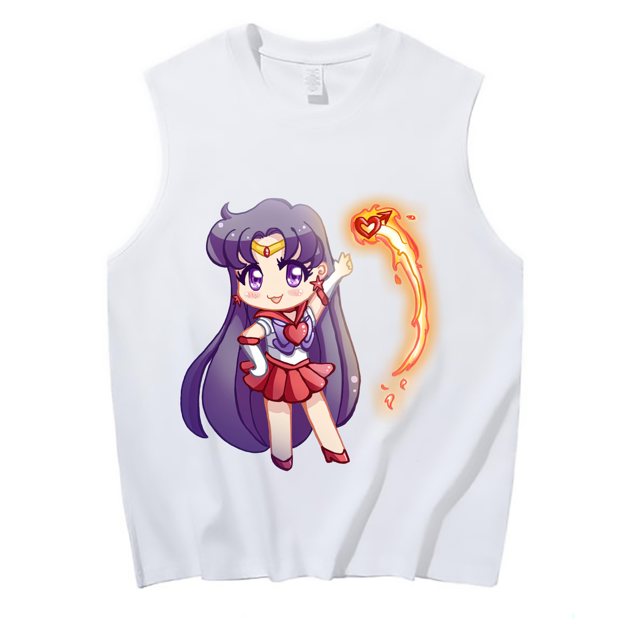 （画像用） 美少女戦士セーラームーン 火野レイ ひの レイ Sailor Moon Hino Rei （セーラーマーズ,Sailor Mars） コットン100％タンクトップ（フロントプリント）