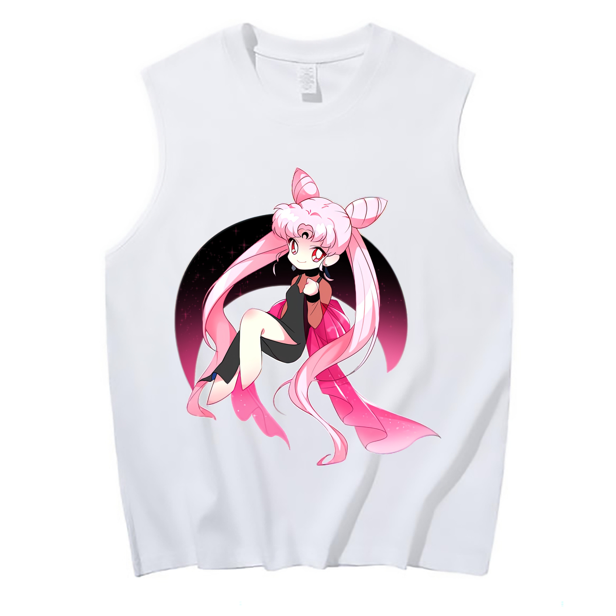 （画像用） 美少女戦士セーラームーン ちびうさ Sailor Moon Chibiusa Tsukino Usagi Small Lady Serenity コットン100％タンクトップ（フロントプリント）