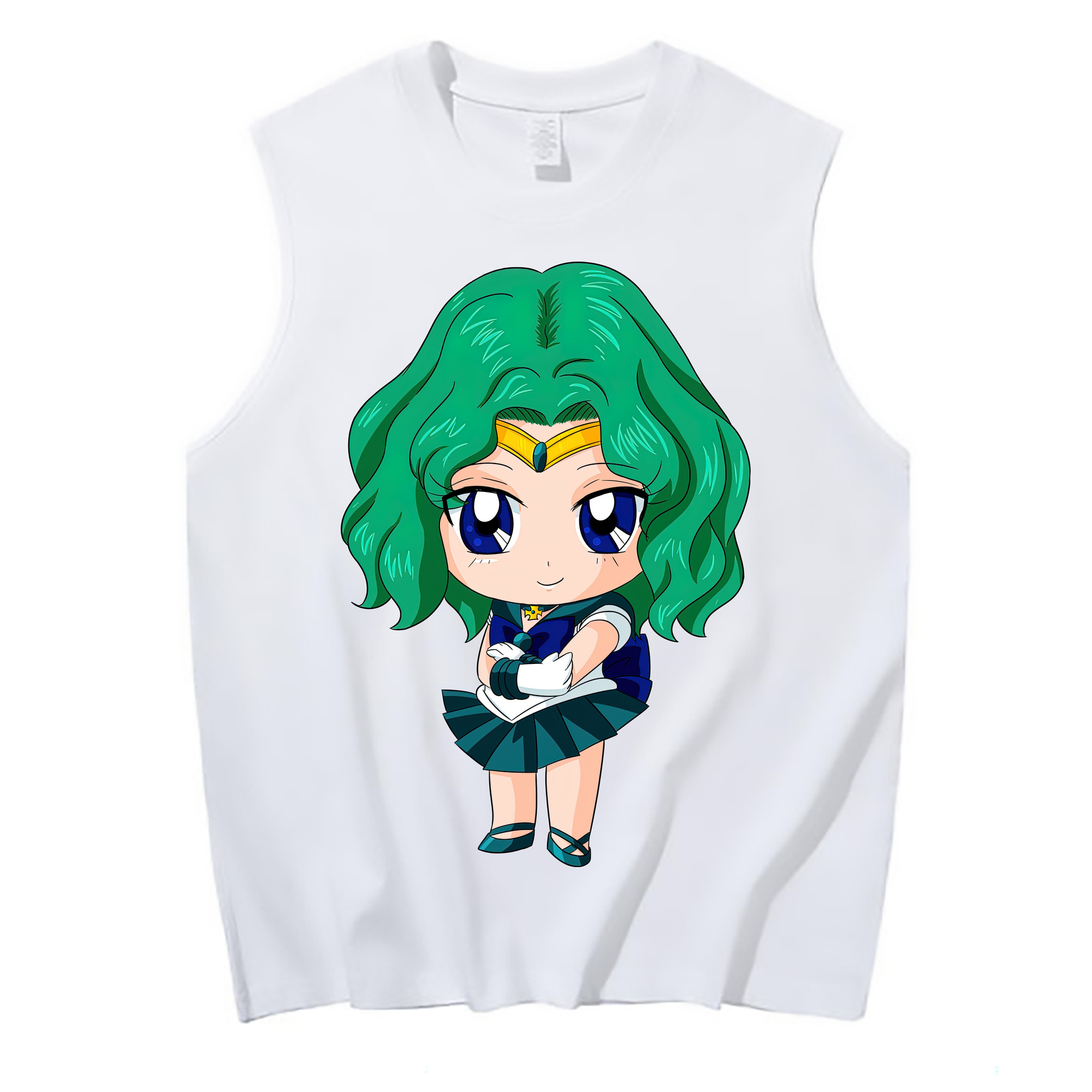 （画像用） 美少女戦士セーラームーン 海王 みちる（かいおう みちる） Sailor Moon Kaiou Michiru コットン100％タンクトップ（フロントプリント）