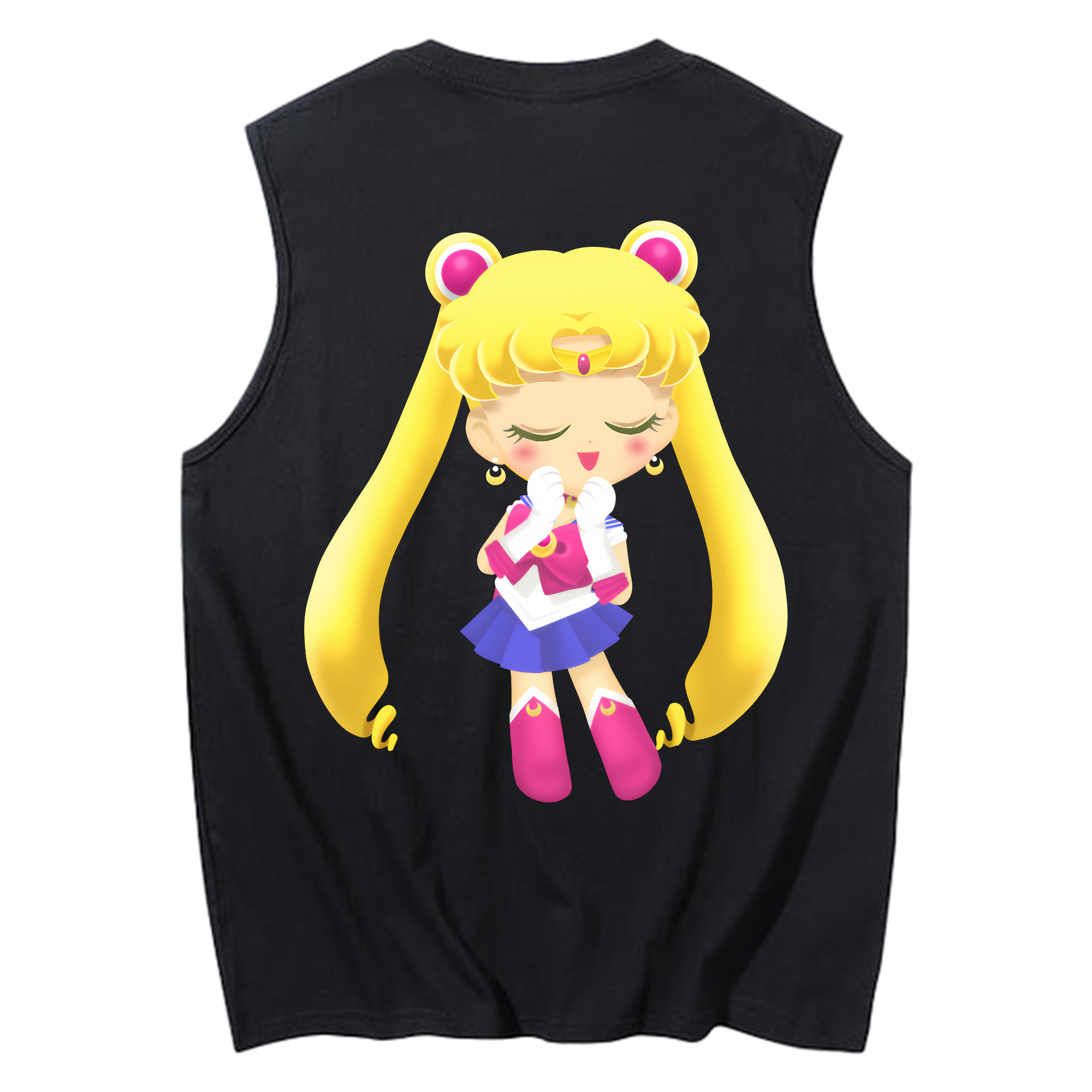 （画像用） 美少女戦士セーラームーン 月野 うさぎ つきの うさぎ Sailor Moon Tsukino Usagi コットン100％タンクトップ（背面プリント）