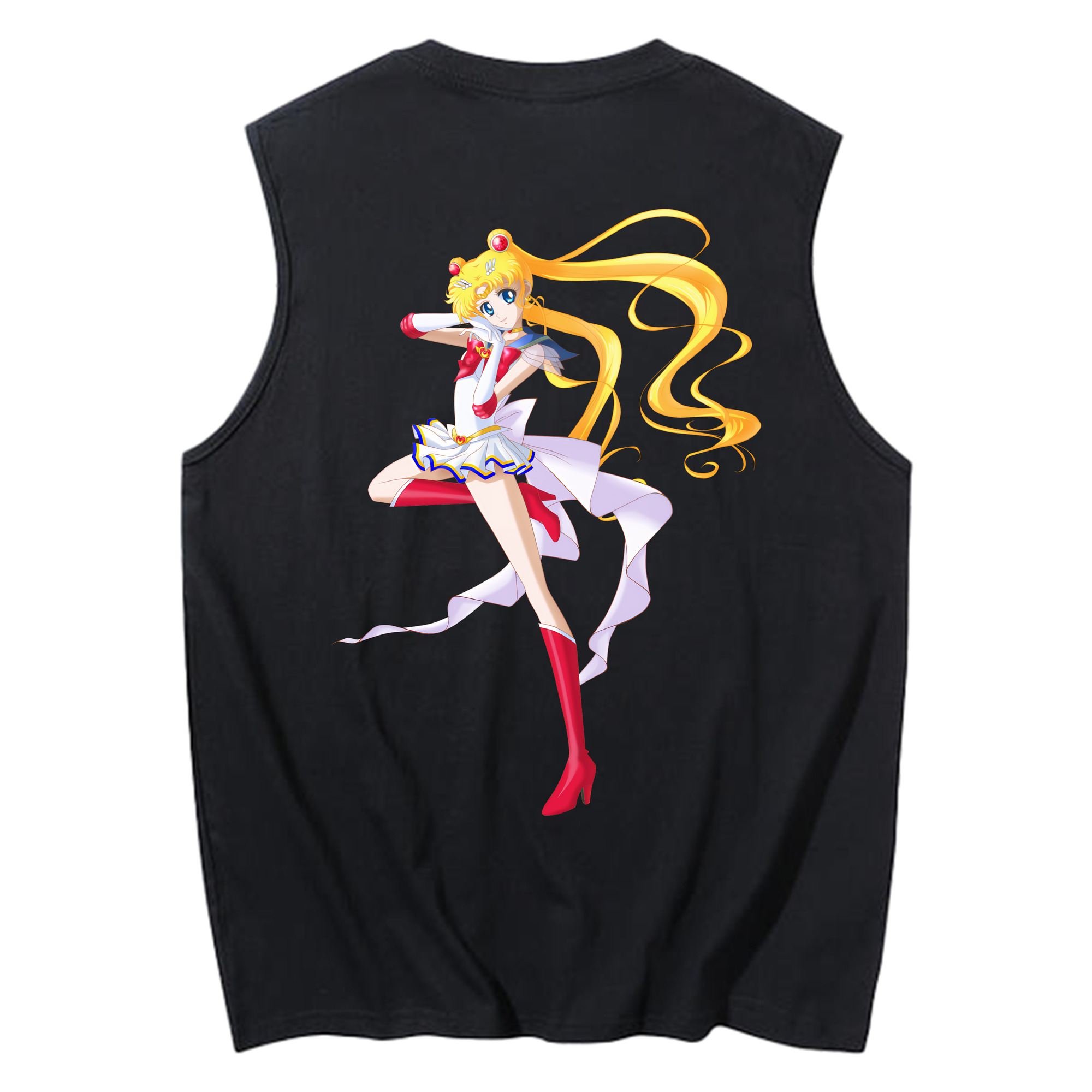 （画像用） 美少女戦士セーラームーン 月野 うさぎ つきの うさぎ Sailor Moon Tsukino Usagi コットン100％タンクトップ（背面プリント）