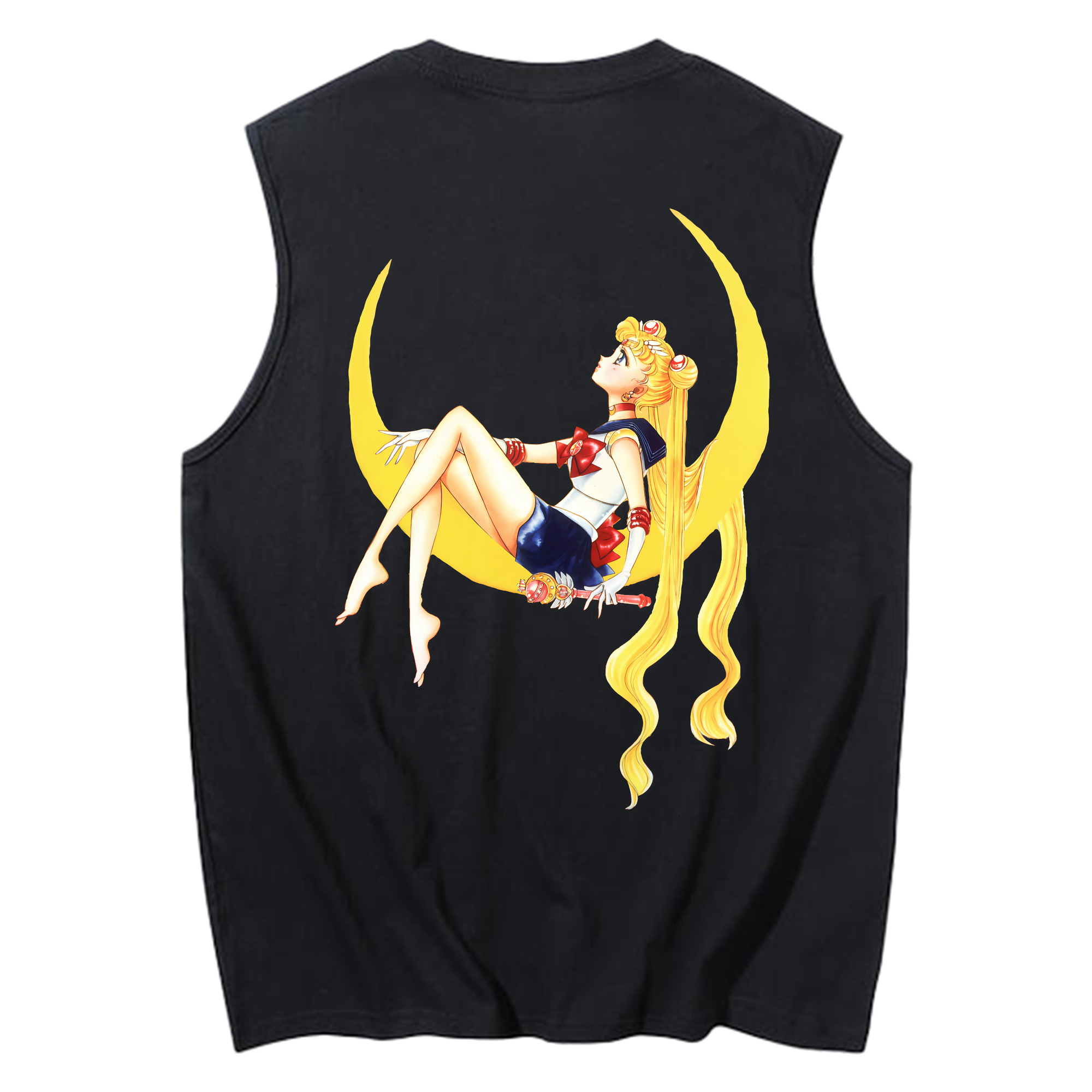 （画像用） 美少女戦士セーラームーン 月野 うさぎ つきの うさぎ Sailor Moon Tsukino Usagi コットン100％タンクトップ（背面プリント）