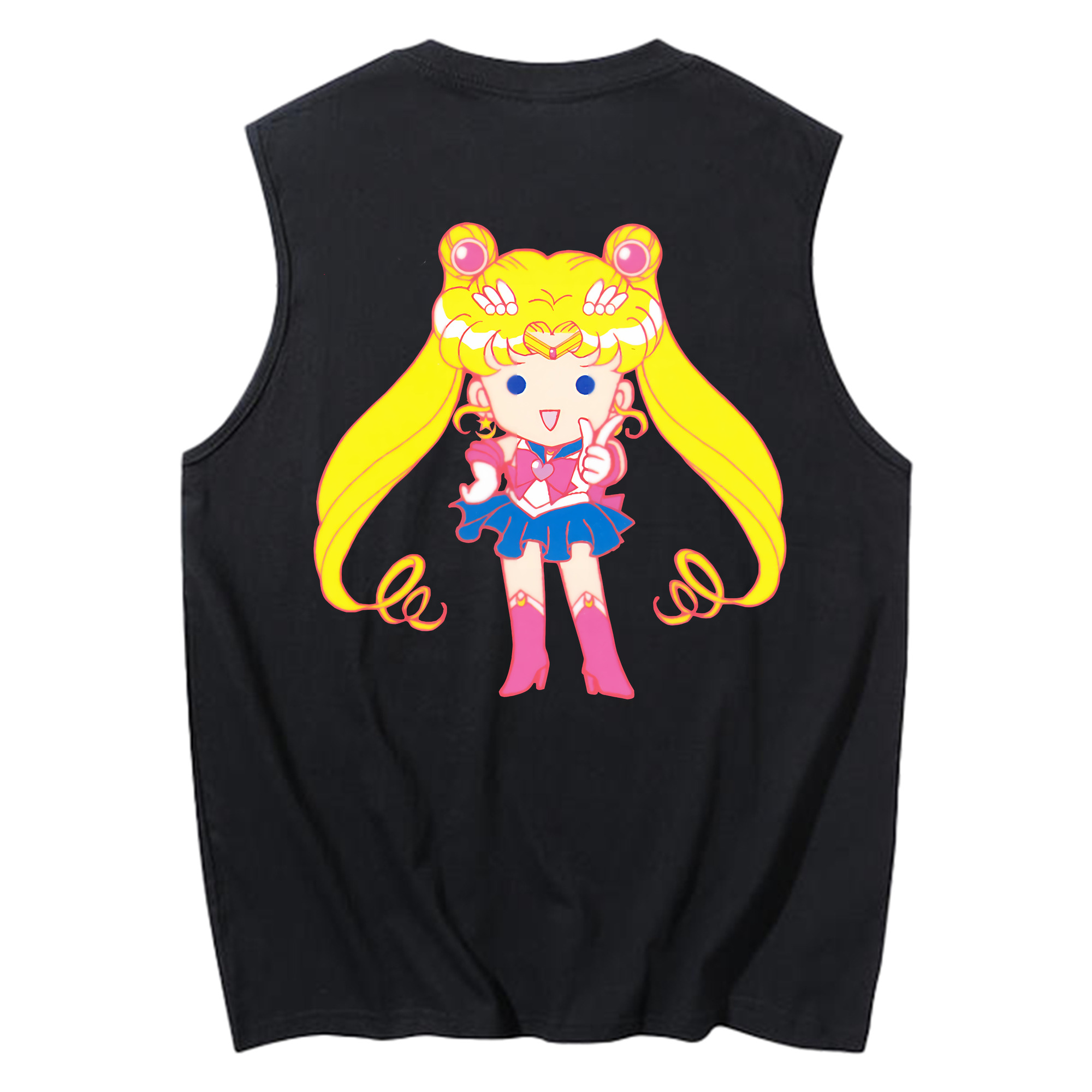 （画像用） 美少女戦士セーラームーン 月野 うさぎ つきの うさぎ Sailor Moon Tsukino Usagi コットン100％タンクトップ（背面プリント）