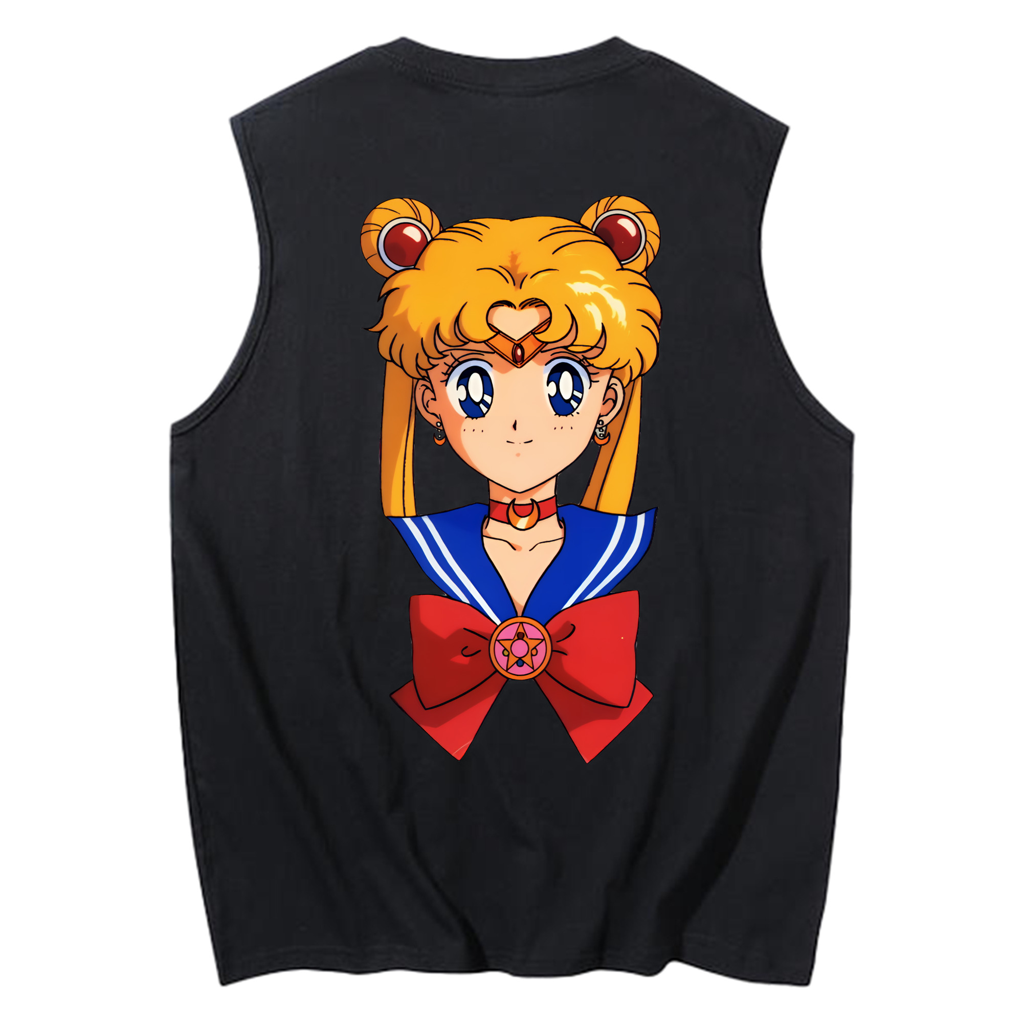 （画像用） 美少女戦士セーラームーン 月野 うさぎ つきの うさぎ Sailor Moon Tsukino Usagi コットン100％タンクトップ（背面プリント）
