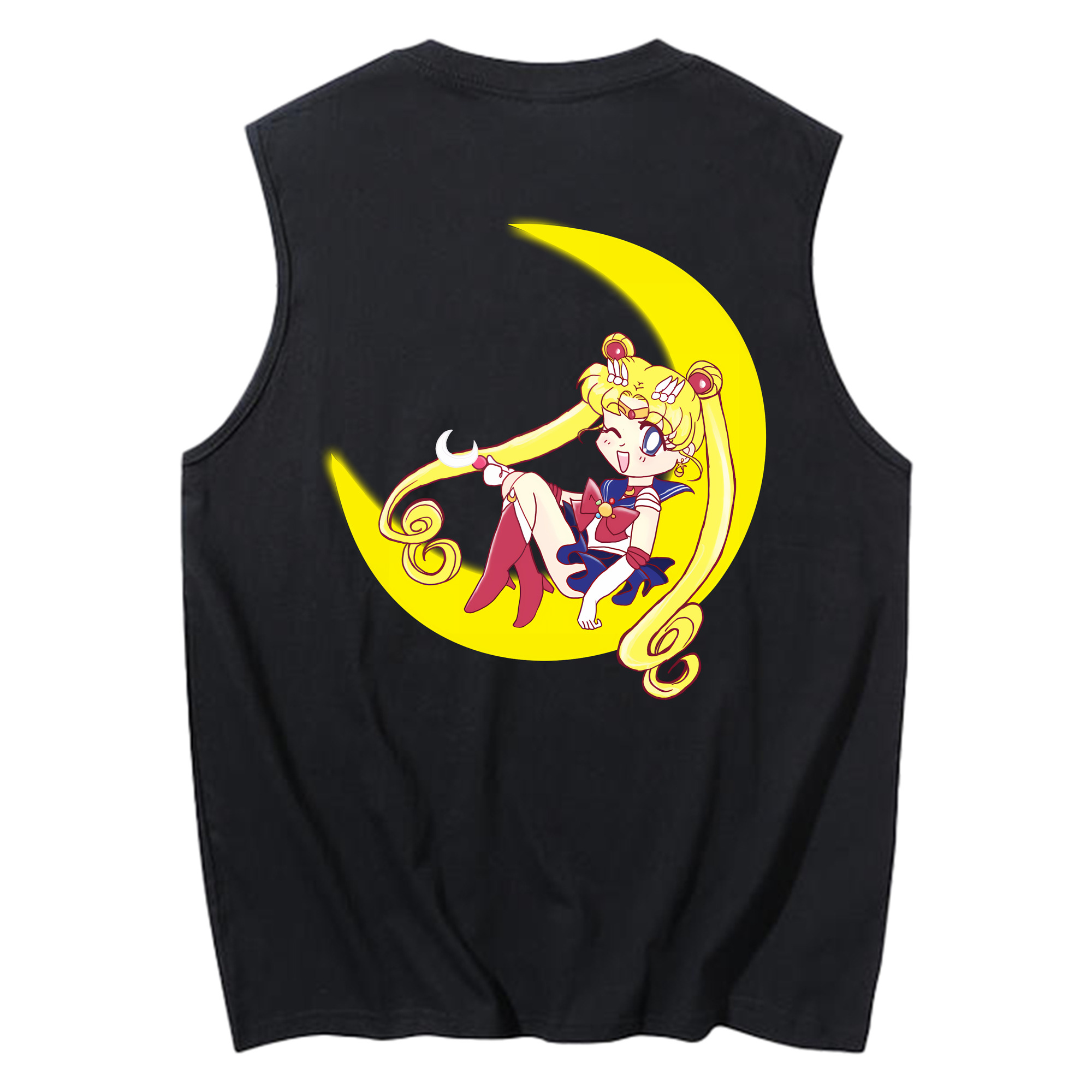 （画像用） 美少女戦士セーラームーン 月野 うさぎ つきの うさぎ Sailor Moon Tsukino Usagi コットン100％タンクトップ（背面プリント）