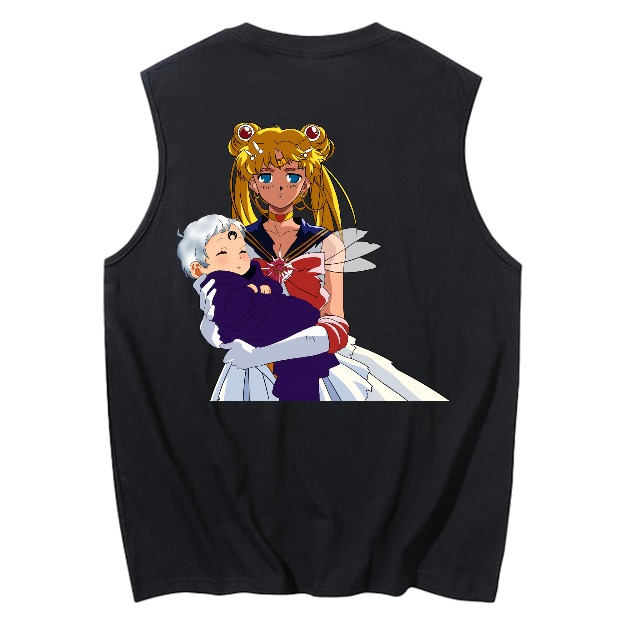 （画像用） 美少女戦士セーラームーン 月野 うさぎ つきの うさぎ Sailor Moon Tsukino Usagi コットン100％タンクトップ（背面プリント）