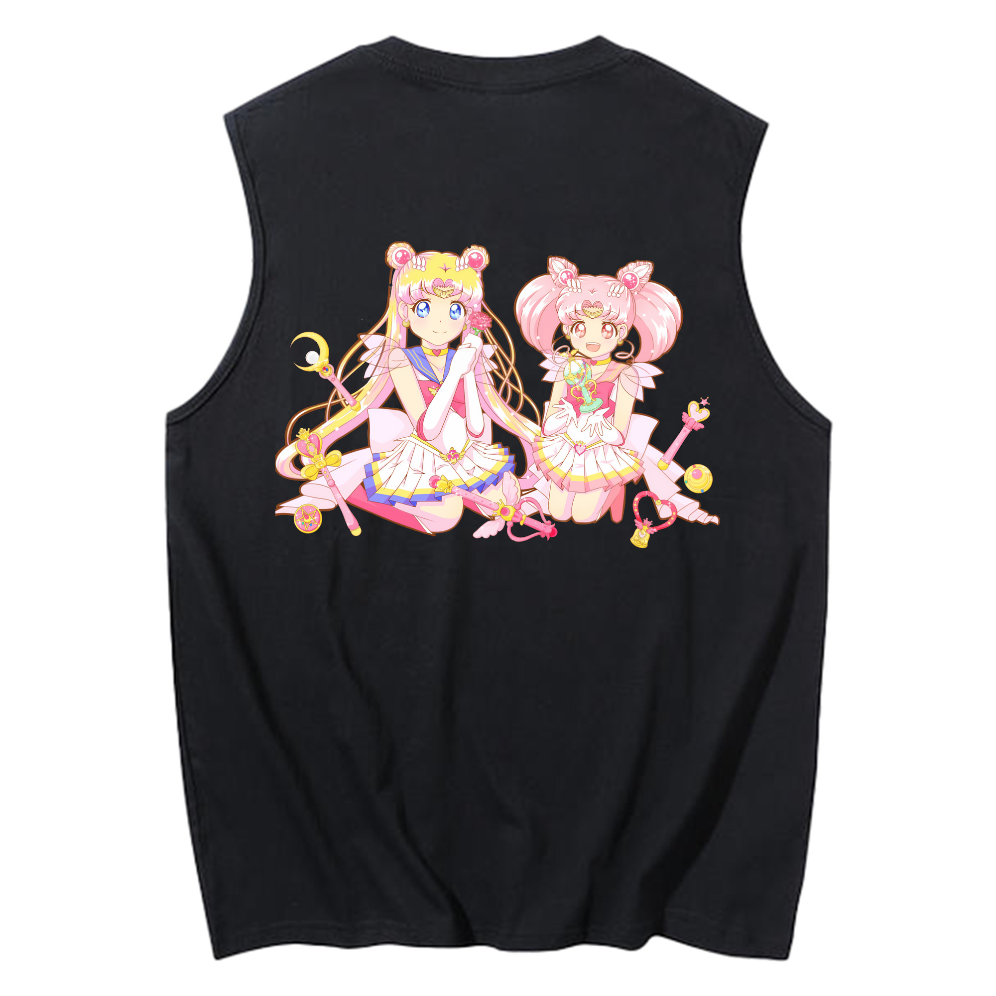 （画像用） 美少女戦士セーラームーン 月野 うさぎ つきの うさぎ Sailor Moon Tsukino Usagi コットン100％タンクトップ（背面プリント）