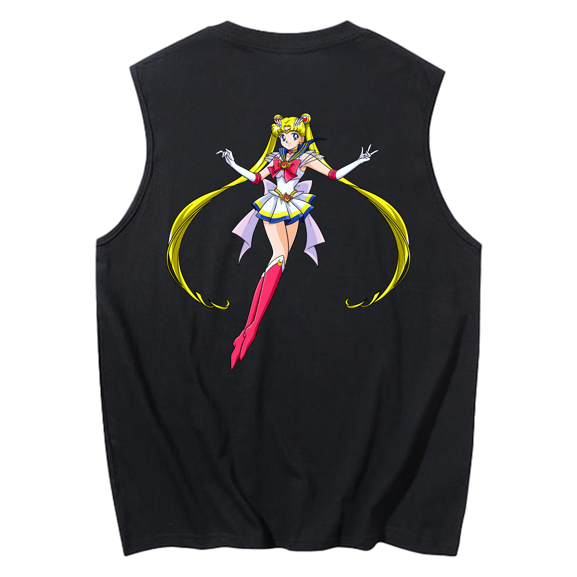 （画像用） 美少女戦士セーラームーン 月野 うさぎ つきの うさぎ Sailor Moon Tsukino Usagi コットン100％タンクトップ（背面プリント）