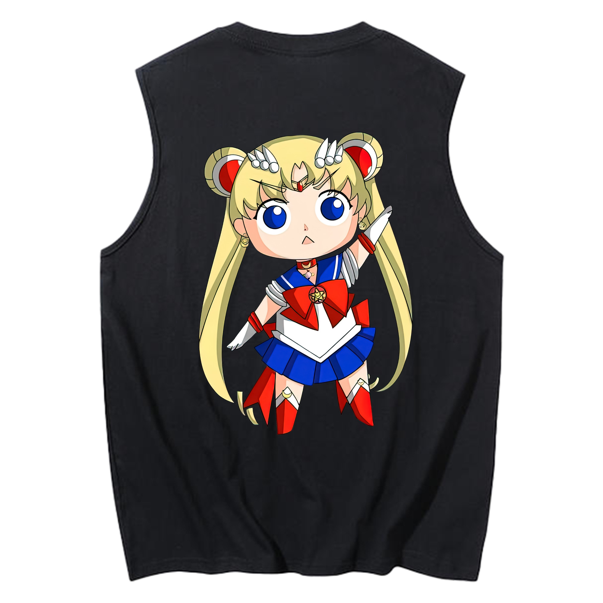 （画像用） 美少女戦士セーラームーン 月野 うさぎ つきの うさぎ Sailor Moon Tsukino Usagi コットン100％タンクトップ（背面プリント）