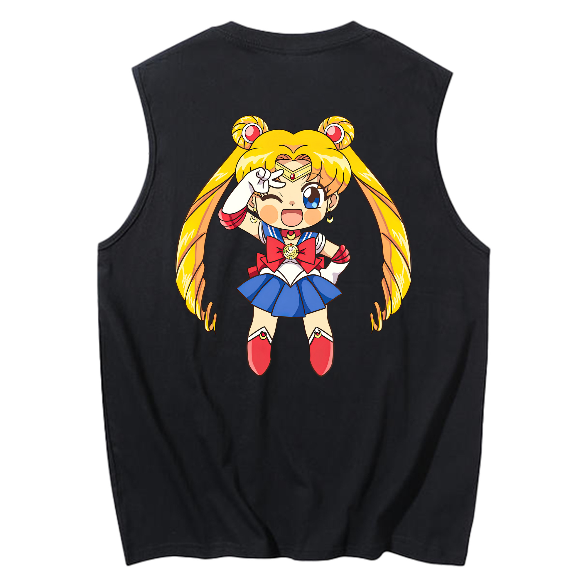 （画像用） 美少女戦士セーラームーン 月野 うさぎ つきの うさぎ Sailor Moon Tsukino Usagi コットン100％タンクトップ（背面プリント）