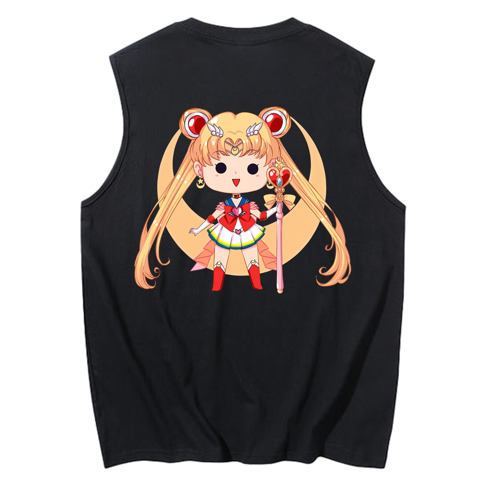 （画像用） 美少女戦士セーラームーン 月野 うさぎ つきの うさぎ Sailor Moon Tsukino Usagi コットン100％タンクトップ（背面プリント）