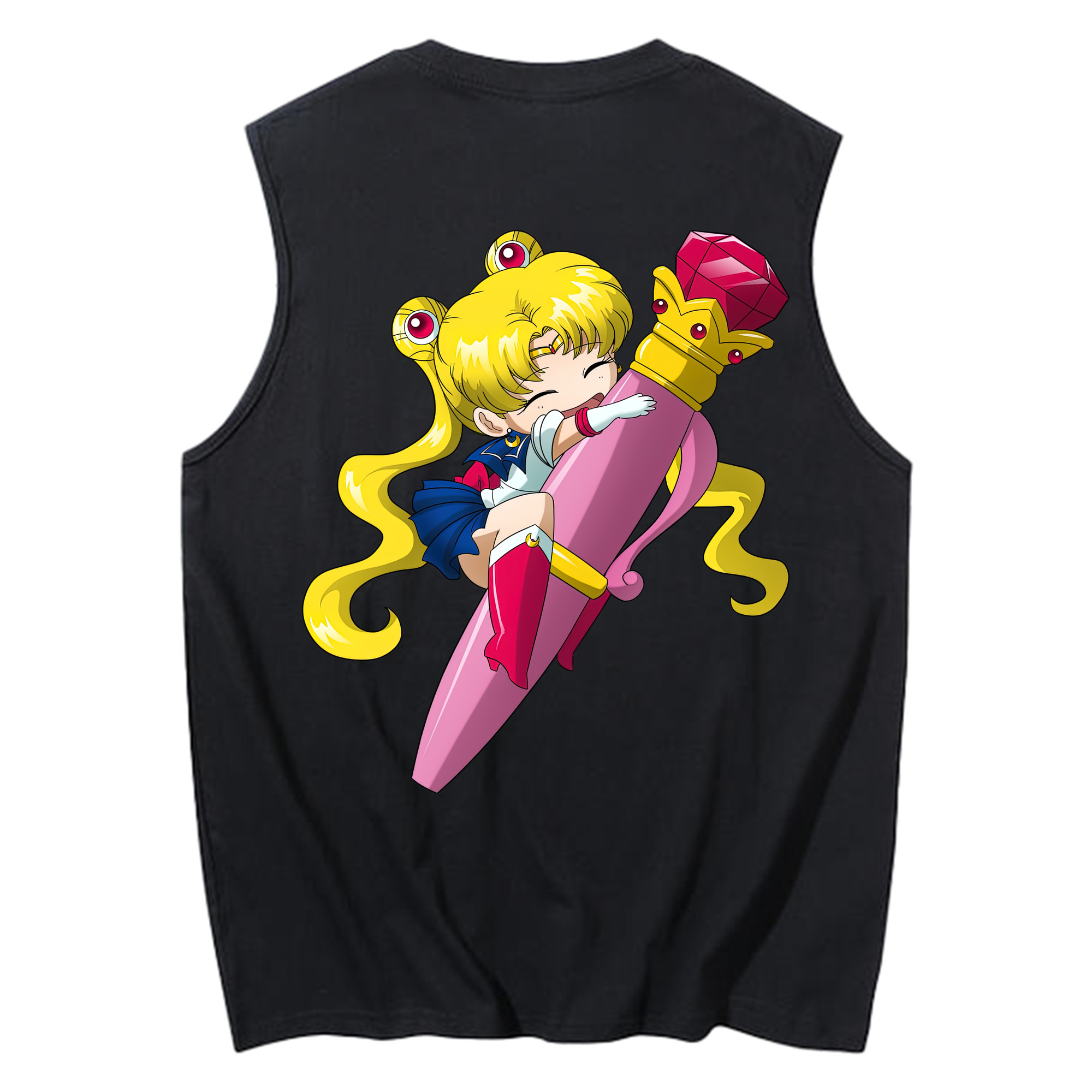 （画像用） 美少女戦士セーラームーン 月野 うさぎ つきの うさぎ Sailor Moon Tsukino Usagi コットン100％タンクトップ（背面プリント）