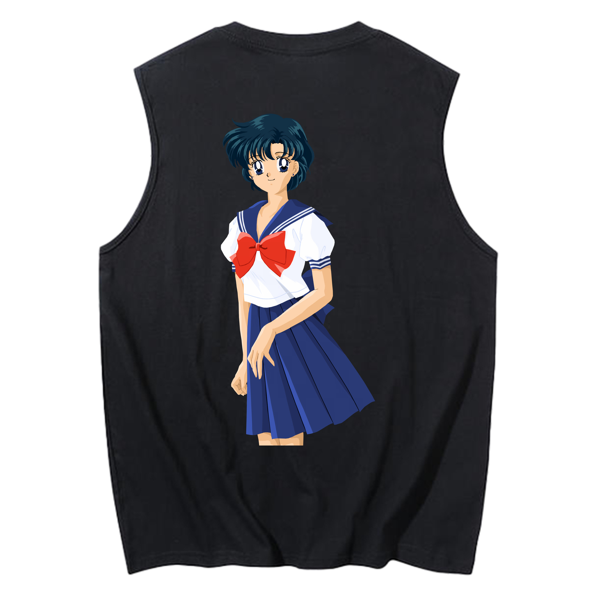 （画像用） 美少女戦士セーラームーン 水野 亜美 みずの あみ Sailor Moon Mizuno Ami コットン100％タンクトップ（背面プリント）